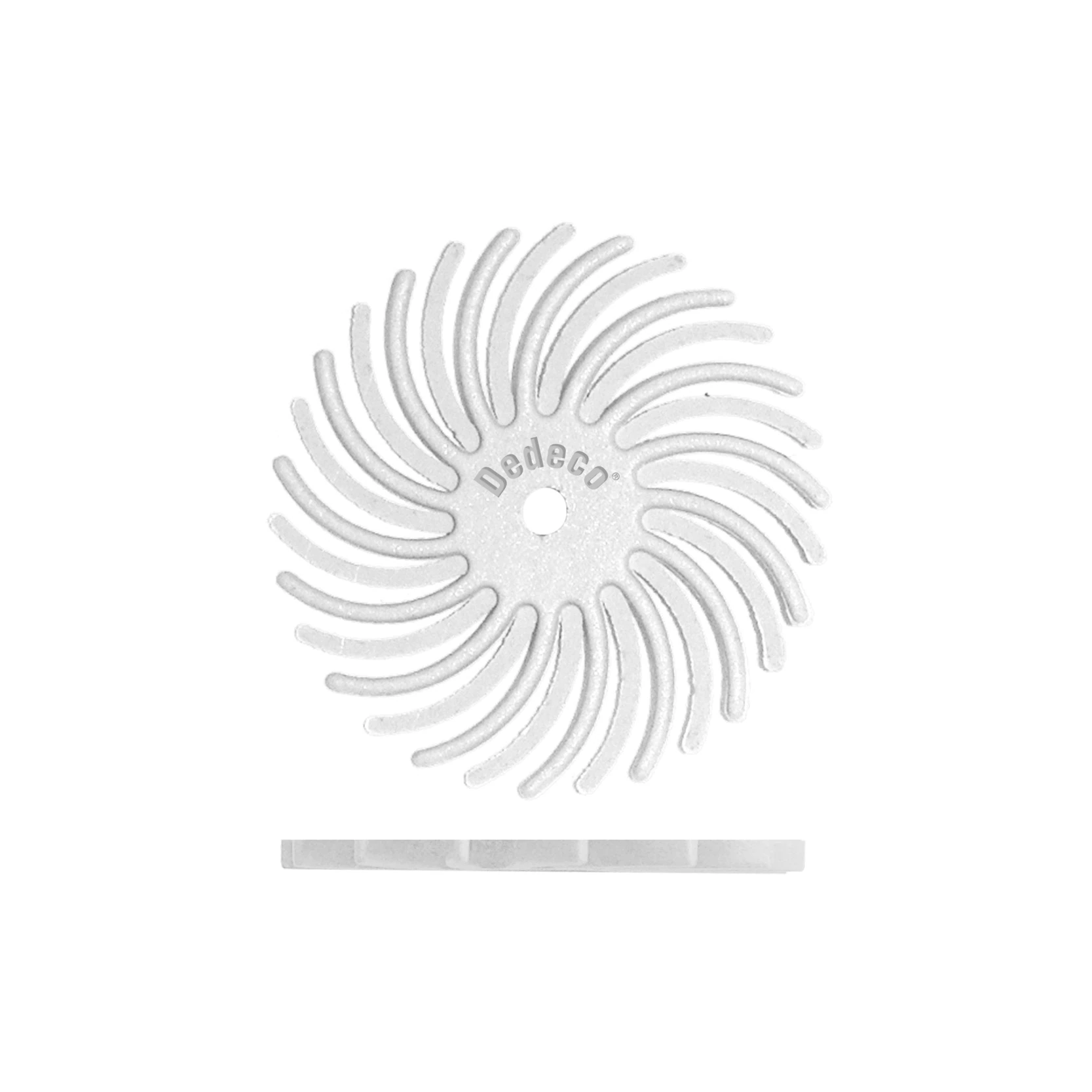Dedeco Sunburst 7/8" Radial Disc, White, 90 Grit, Coarse, 1/16" Arbor, 12/Box