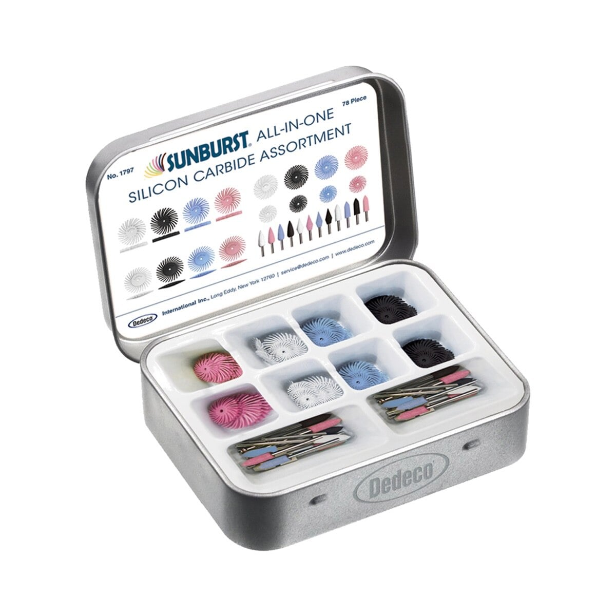 Sunburst All-In-One Silicon Carbide Assortment Kit, 78 Pieces, Dedeco