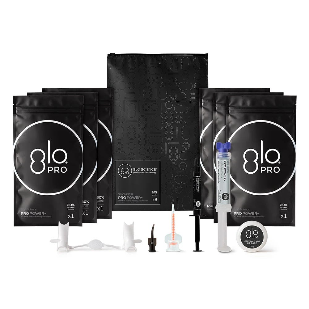 GLO Science Pro Power + In-Office Tooth Whitening Kit, Hydrogen Peroxide, 6/Pk