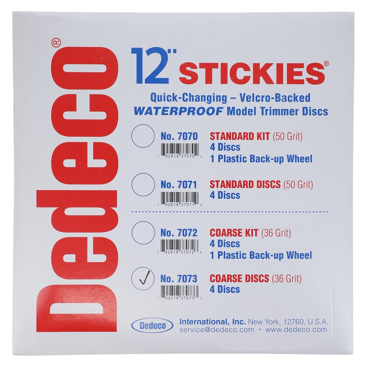 Dedeco Stickies Velcro-Backed Model Trimmer Discs, Coarse 36-Grit, 12", 4/Pkg