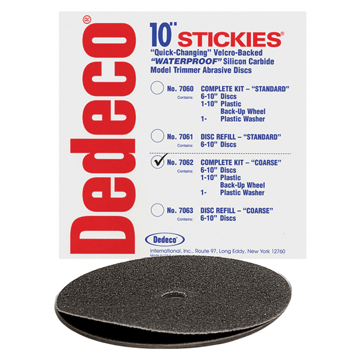 Dedeco Stickies Velcro-Backed Model Trimmer Disc Kit, 10", Coarse 36 Grit, 6 Discs with Back-Up Wheel and Washer