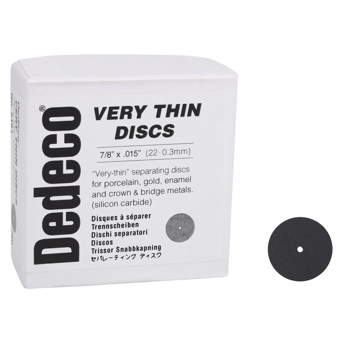 Dedeco Very Thin Separating Discs, 7/8" x .015", Silicon Carbide, Black, 50/Box, 5181