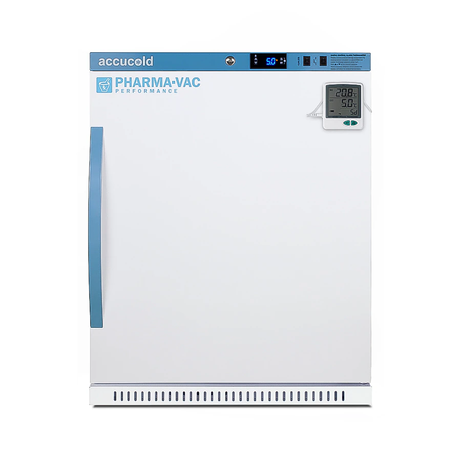 Accucold Vaccine/Pharmacy Refrigerator, Built-In, Solid Door, 6.0 Cu Ft, +2 to +8°C