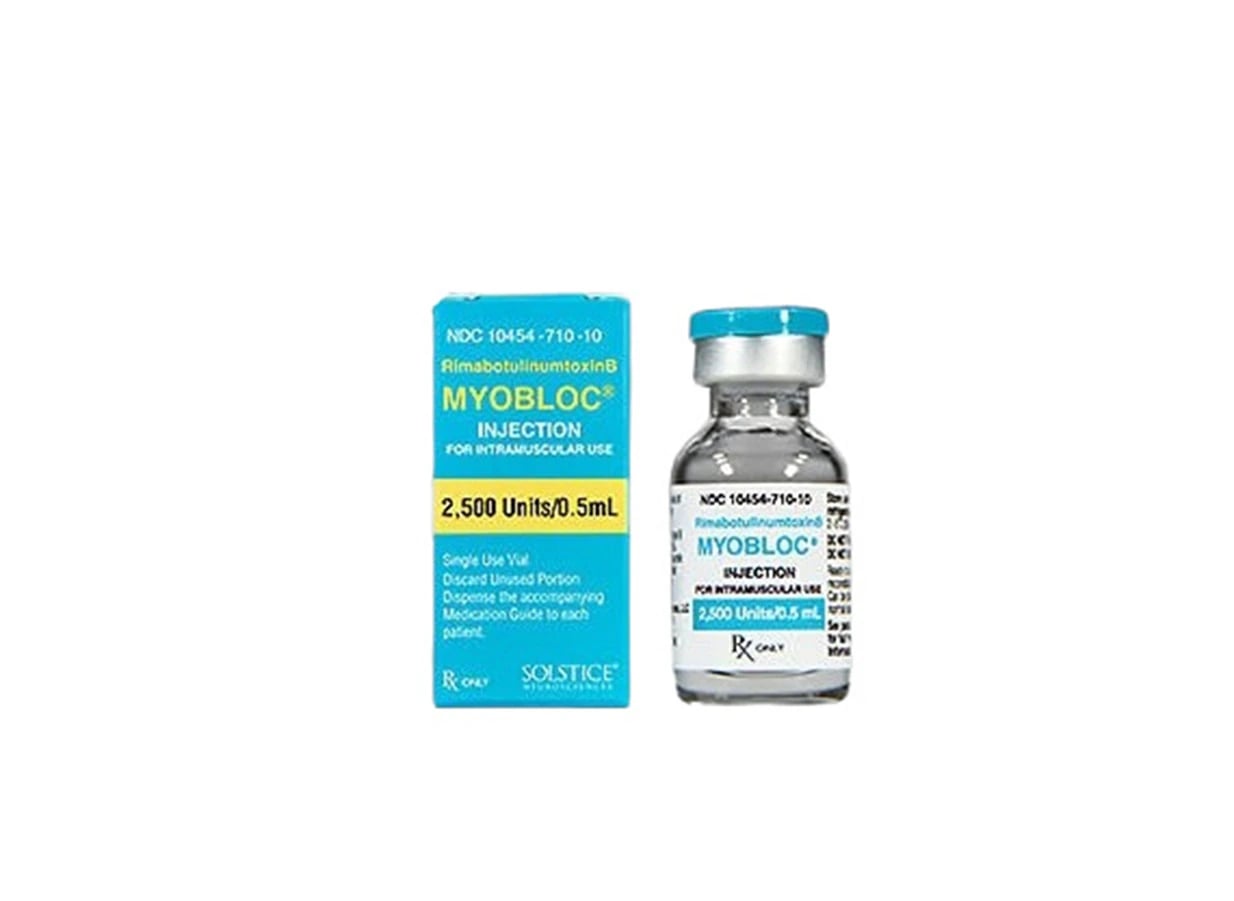 Myobloc (RimabotulinumtoxinB) Injection, 2500 U/0.5 mL Single-Dose Vial, 0.5 mL Each
