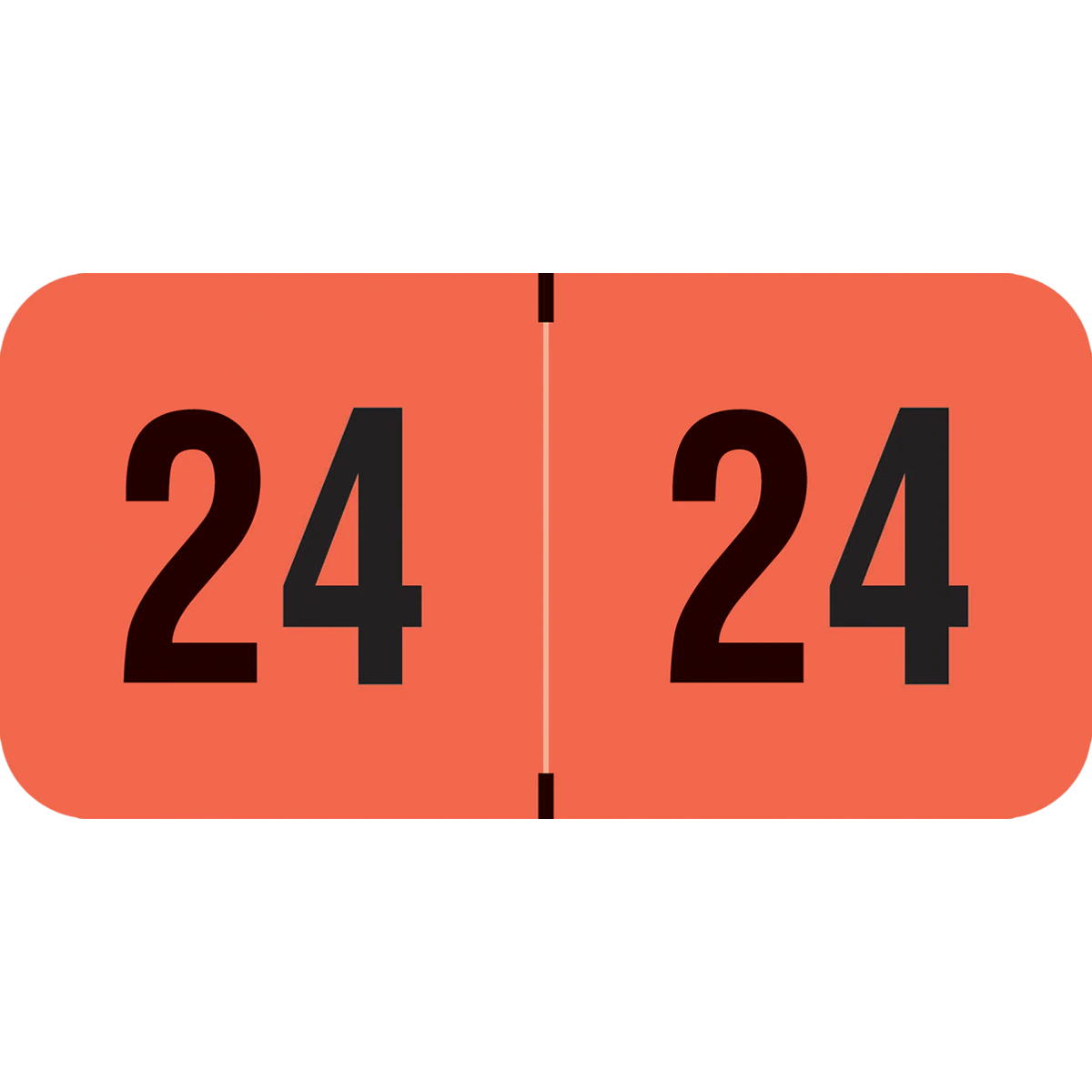 Arden Label 2024 Fluorescent Red End Tab Label, 500/Roll