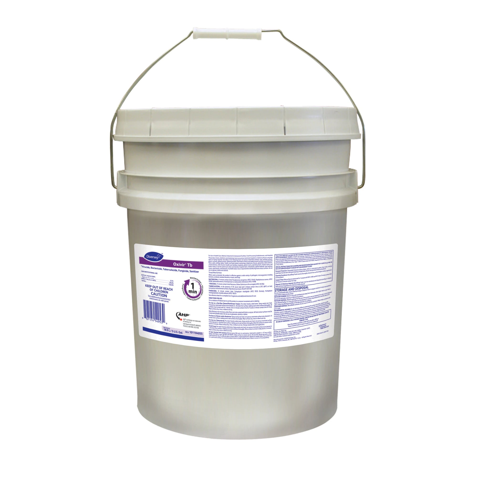 Diversey Oxivir TB RTU General Purpose Sanitizer, 5 Gallon Jug