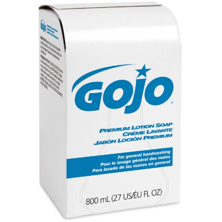 GOJO Premium Liquid Hand Soap Refill for 800 Series Dispenser, Waterfall Scent, 27 fl. oz., 12/Case, 9106-12