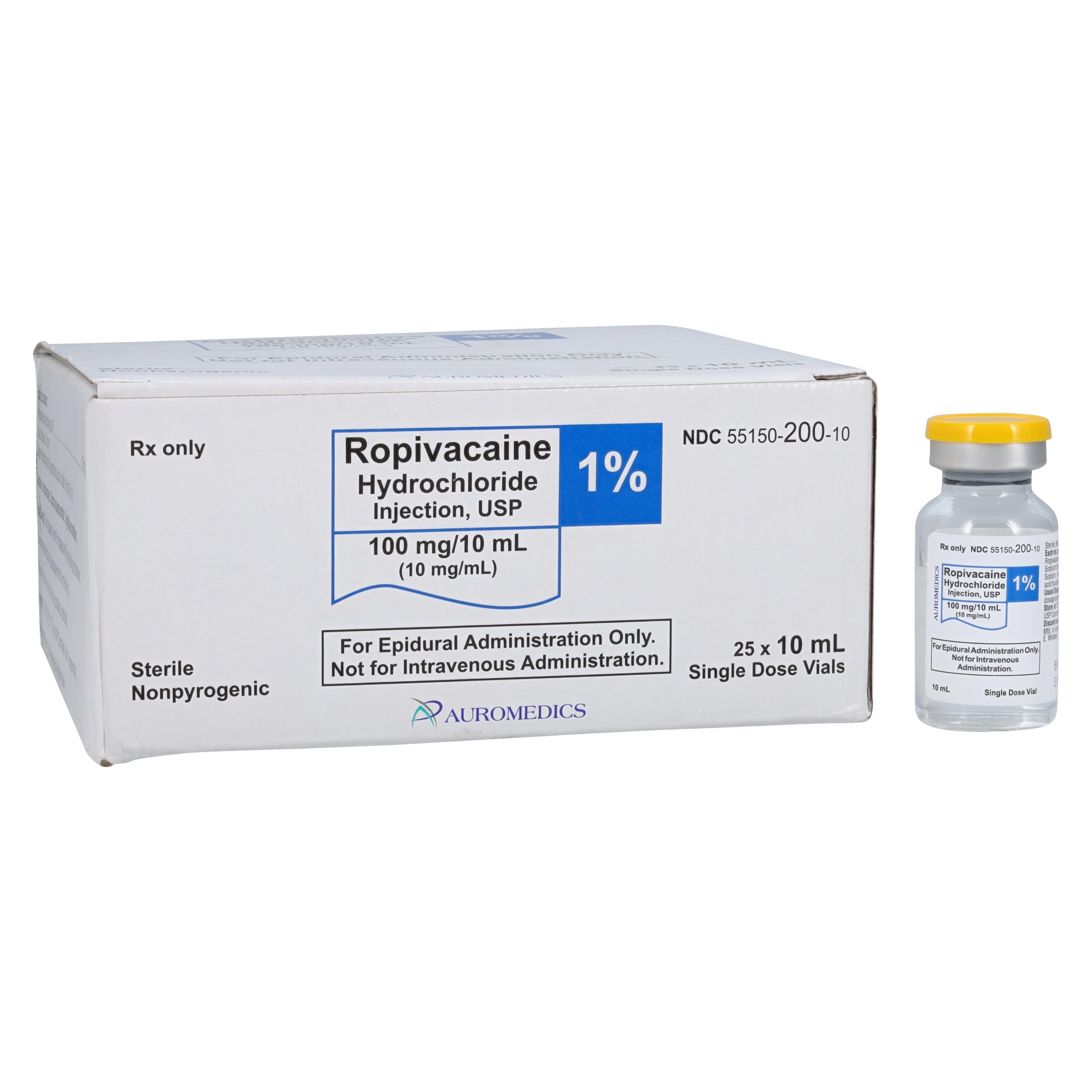 Ropivacaine HCl Injection 1% 10mg/mL Preservative Free SDV 10mL 25/Package, 01KT0J02WSM09PXZ6F7DB9RBTN