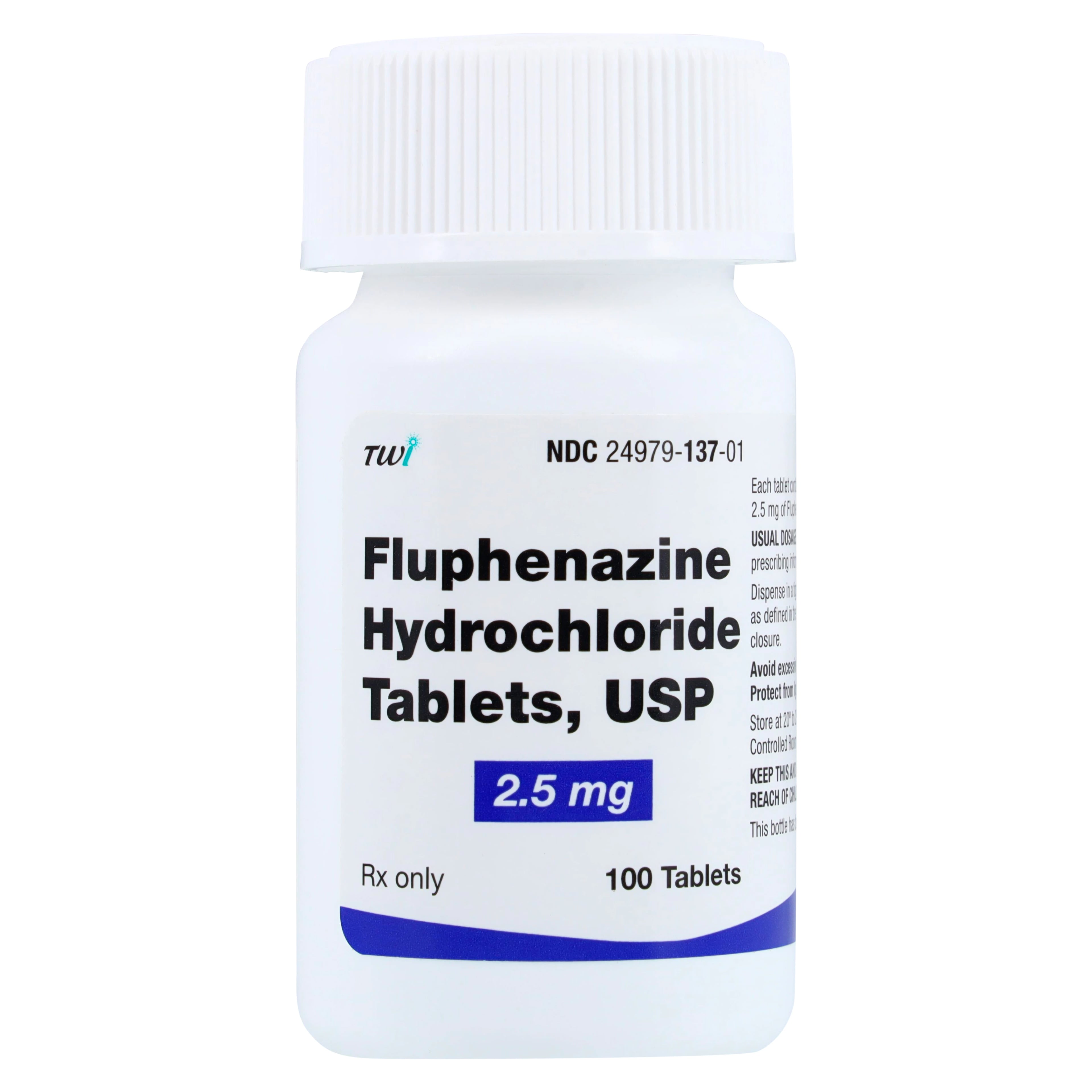 Fluphenazine HCl Tablets 2.5 mg, 100 Count Bottle (TWI Pharmaceuticals USA)