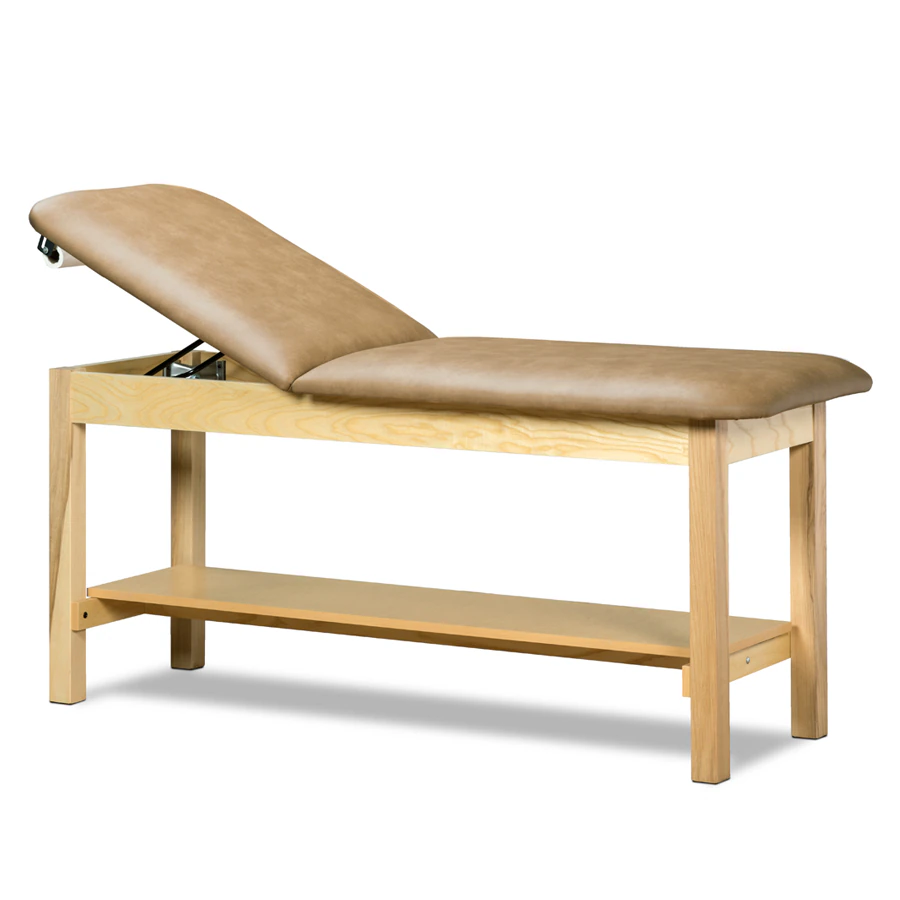 Clinton Industries Treatment Table with Shelf & Paper Dispenser, Natural Finish, 400 lb Capacity