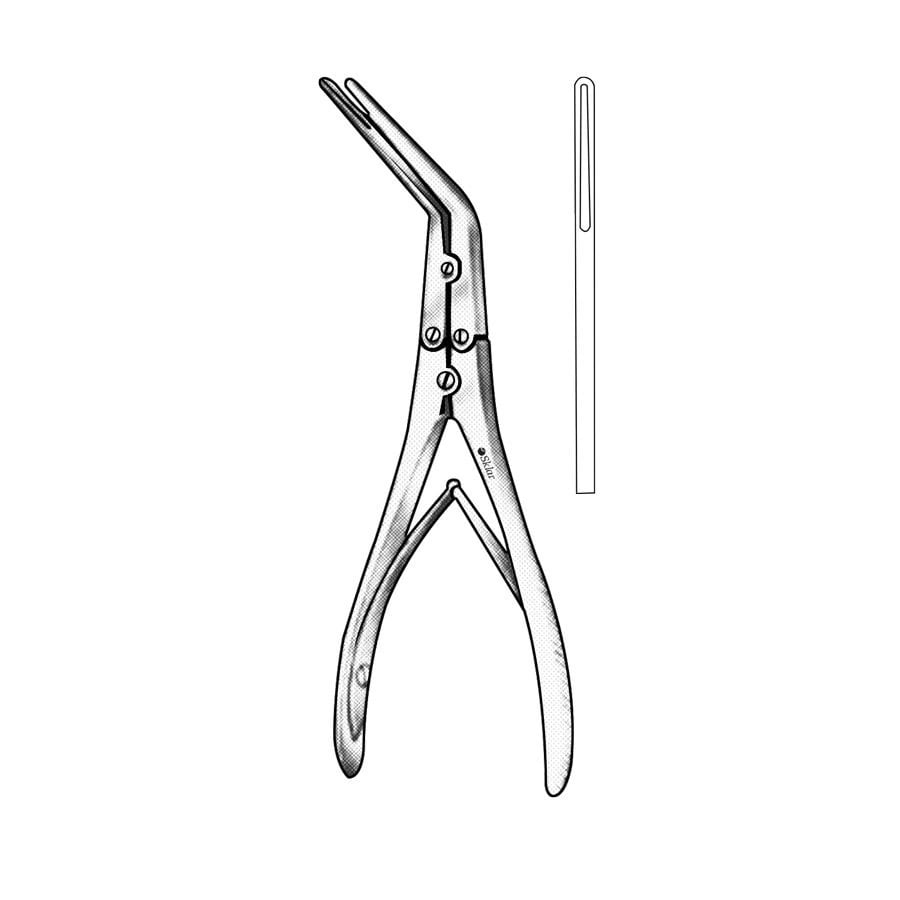 Sklar Beyer Double Action Rongeur, 7" Curved, Stainless Steel