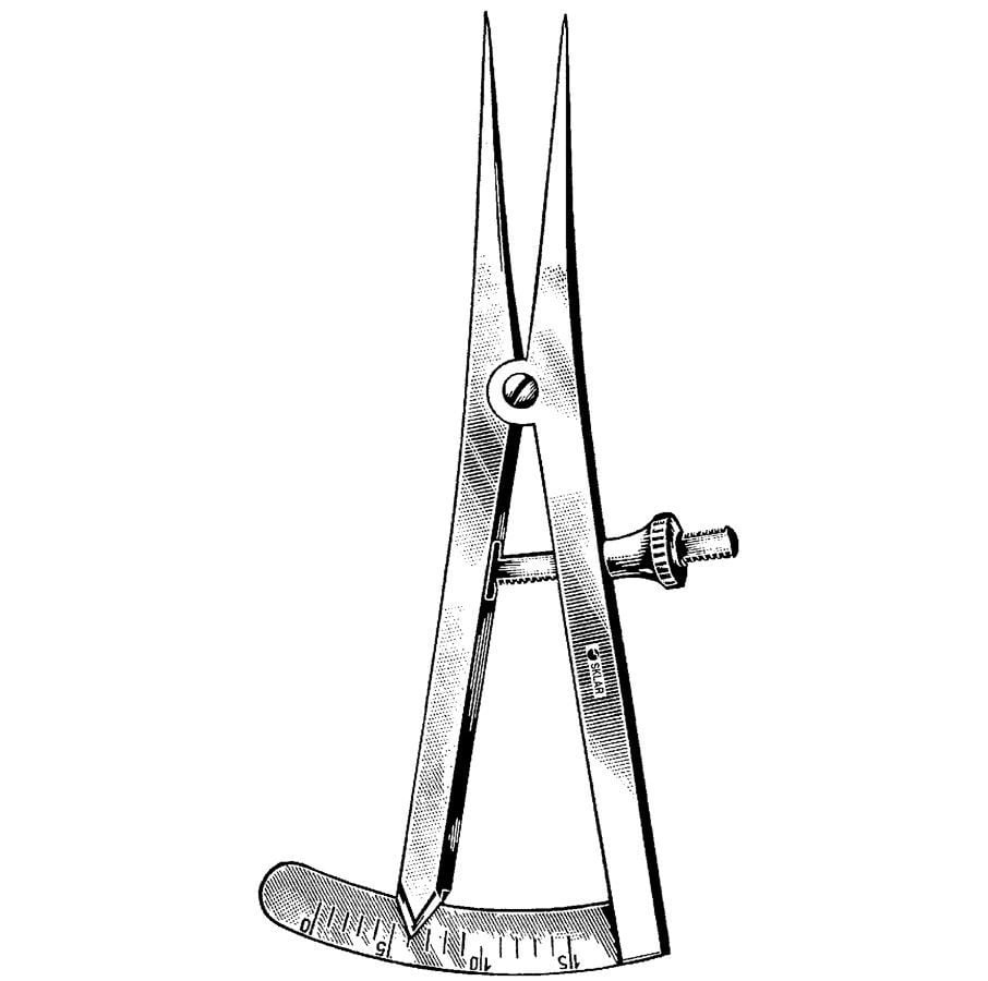 Castroviejo Caliper, 7" Stainless Steel, Non-Sterile, Reusable