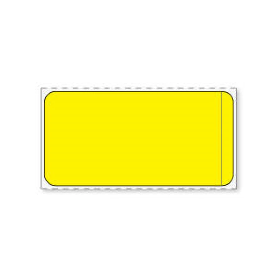 Precision Dynamics Direct Thermal Piggyback Label, Yellow, 2x1", 1500/Roll, 6 Rolls/Case, 9000/Case
