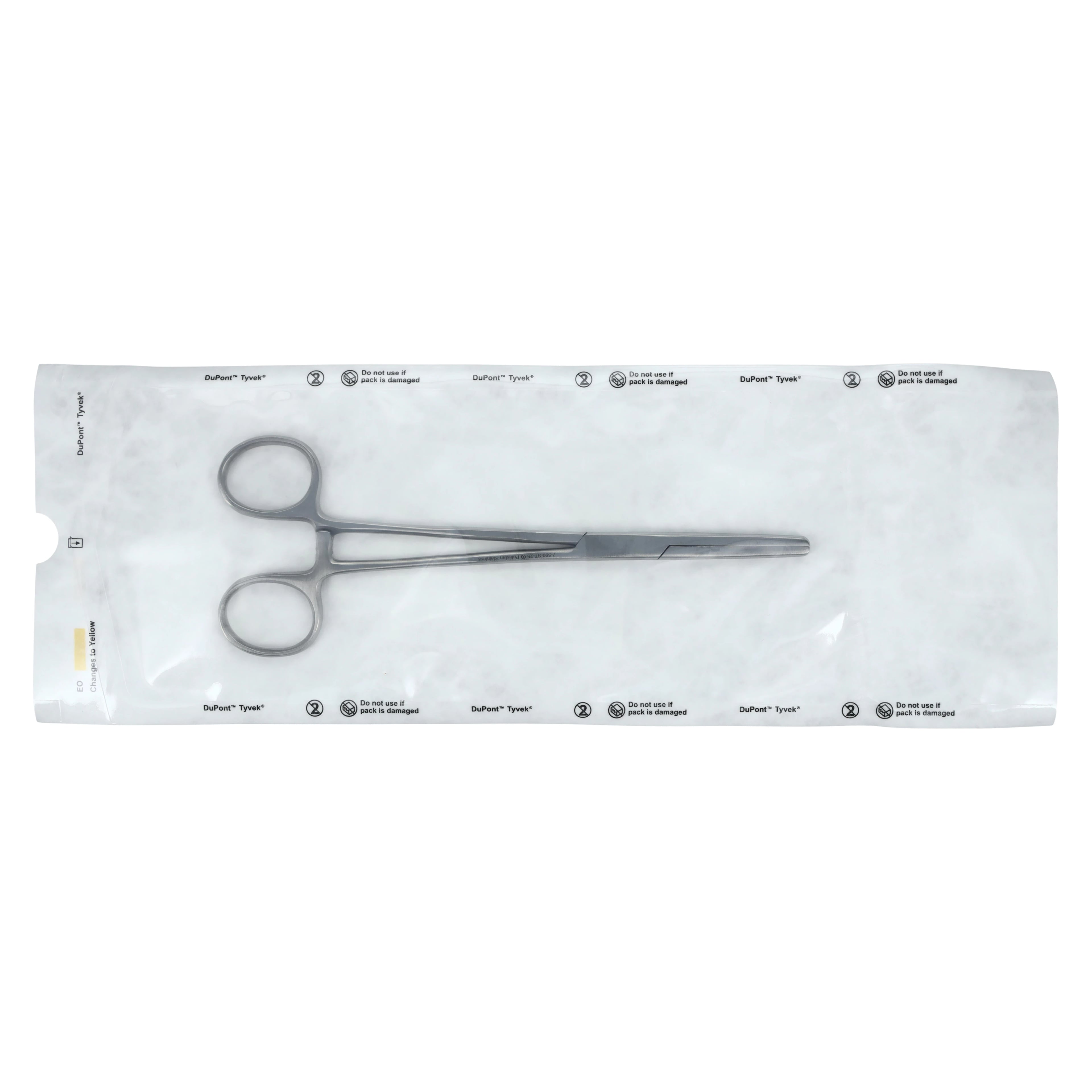 Miltex Presbyterian Tube Occluding Forcep, 7-1/4", Silver Plated Stainless Steel, Sterile, 25/Box, 7-590-ST-25
