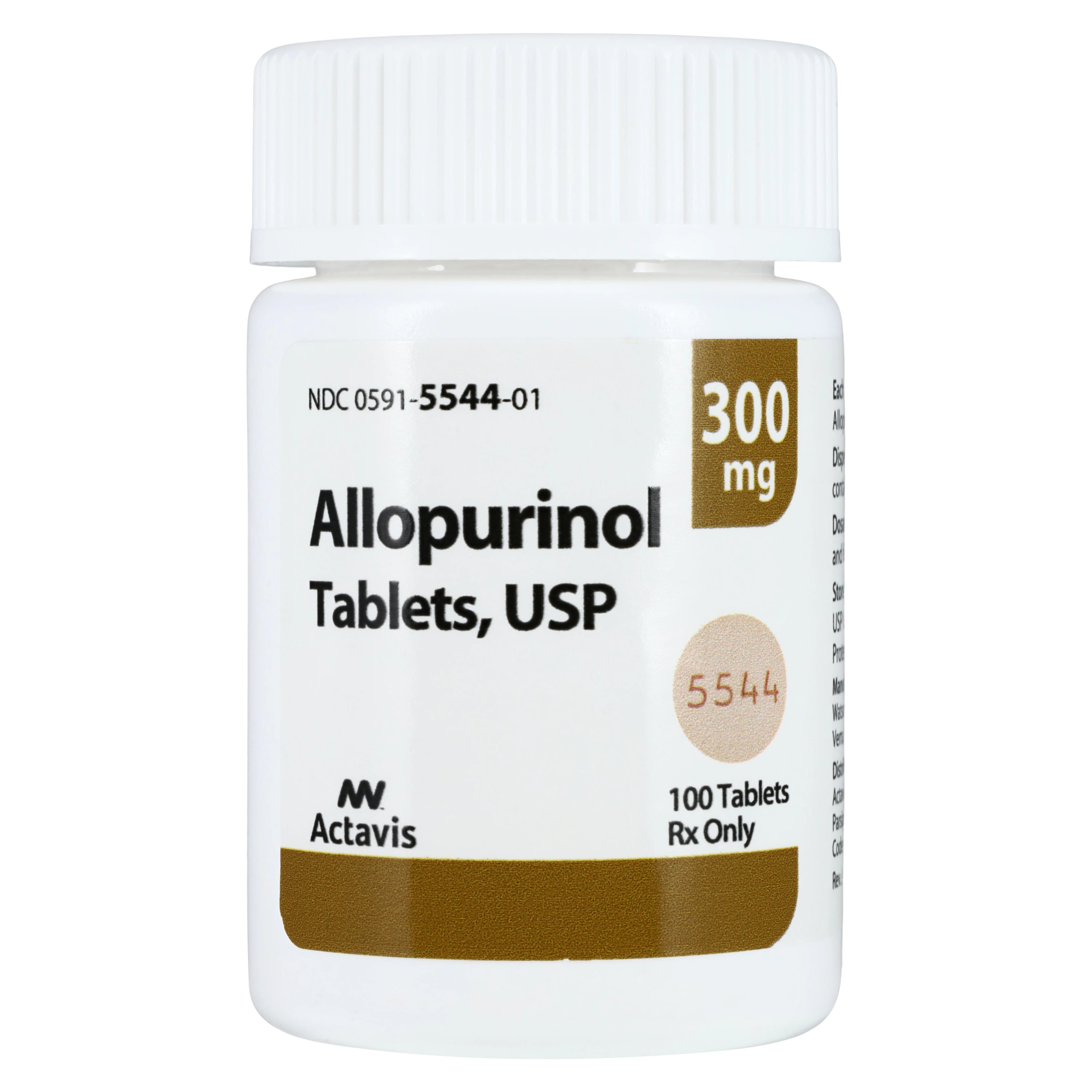 Allopurinol Tablets, 300mg, 100/Bottle, Teva Pharmaceuticals
