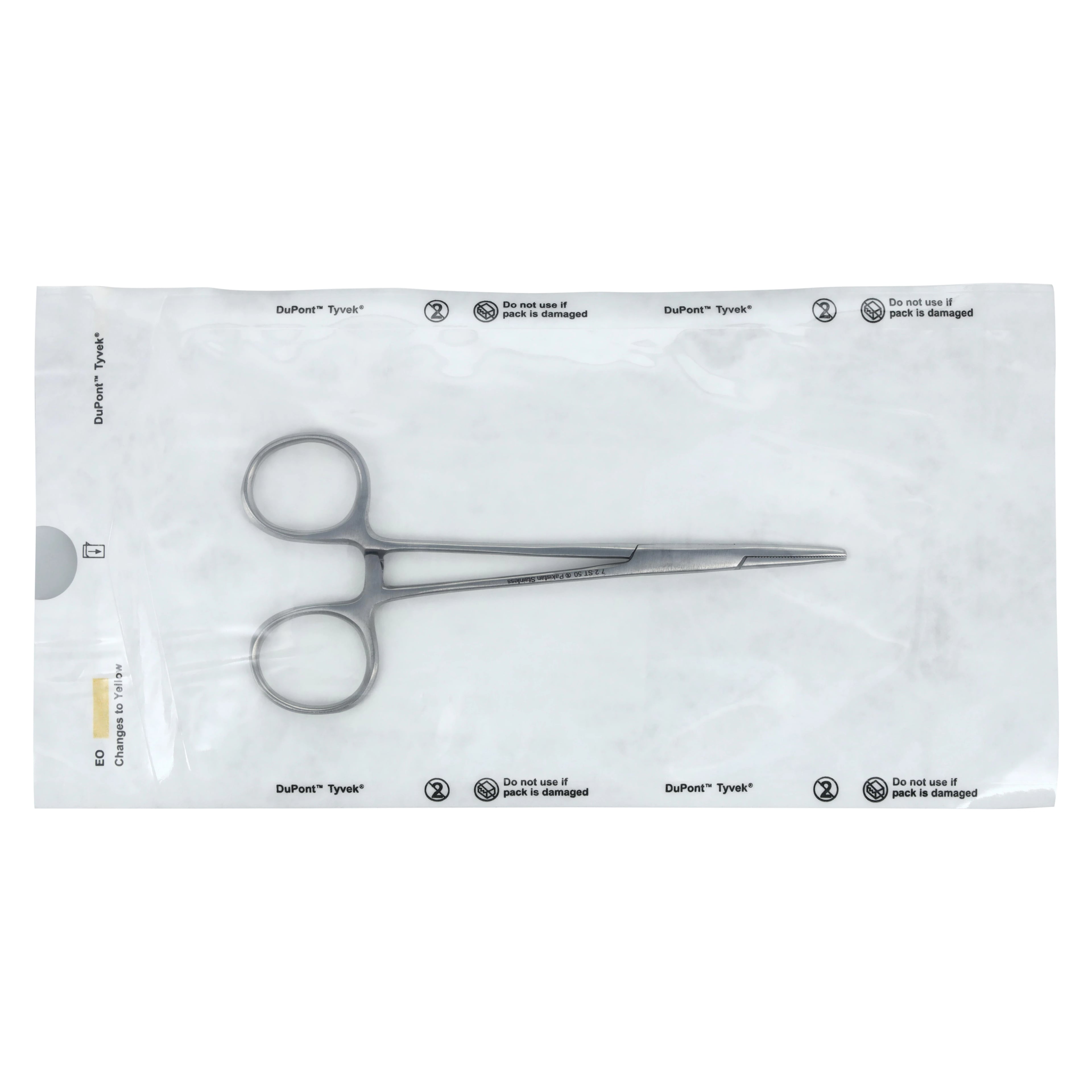 Miltex Halstead Forceps, Straight, 5", Stainless Steel, Sterile, 50/Box