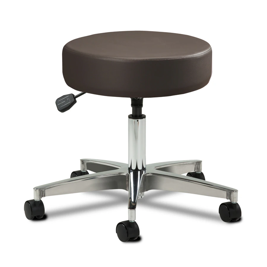 Clinton Industries Exam Stool, 5-Leg, Gunmetal, 250 lb Capacity