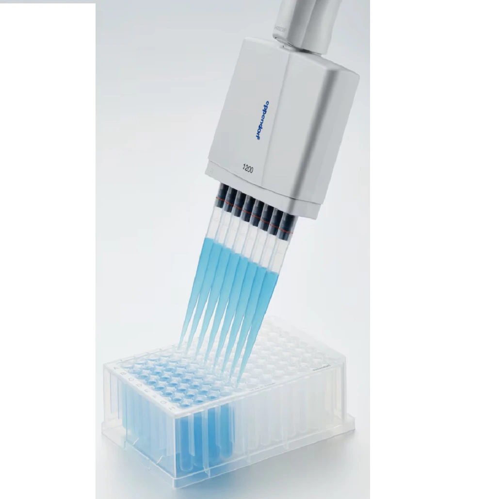 Eppendorf Research Plus 12-Channel Pipette, Variable Volume 30-300 µL, Orange, Reusable