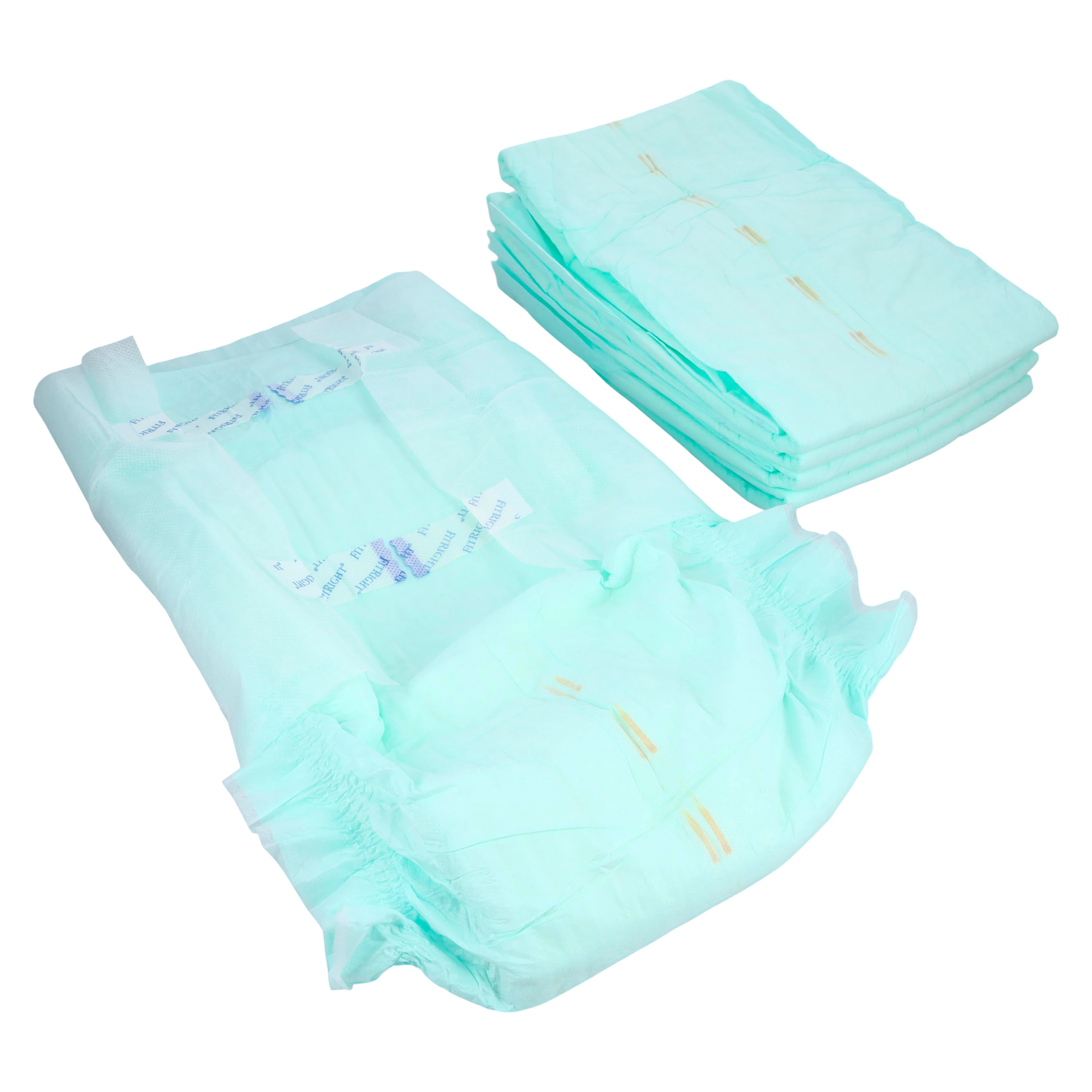 Medline FitRight Basic Incontinence Brief, Unisex, Moderate Absorbency, 60-70" Waist, Hook and Loop, 100/Case