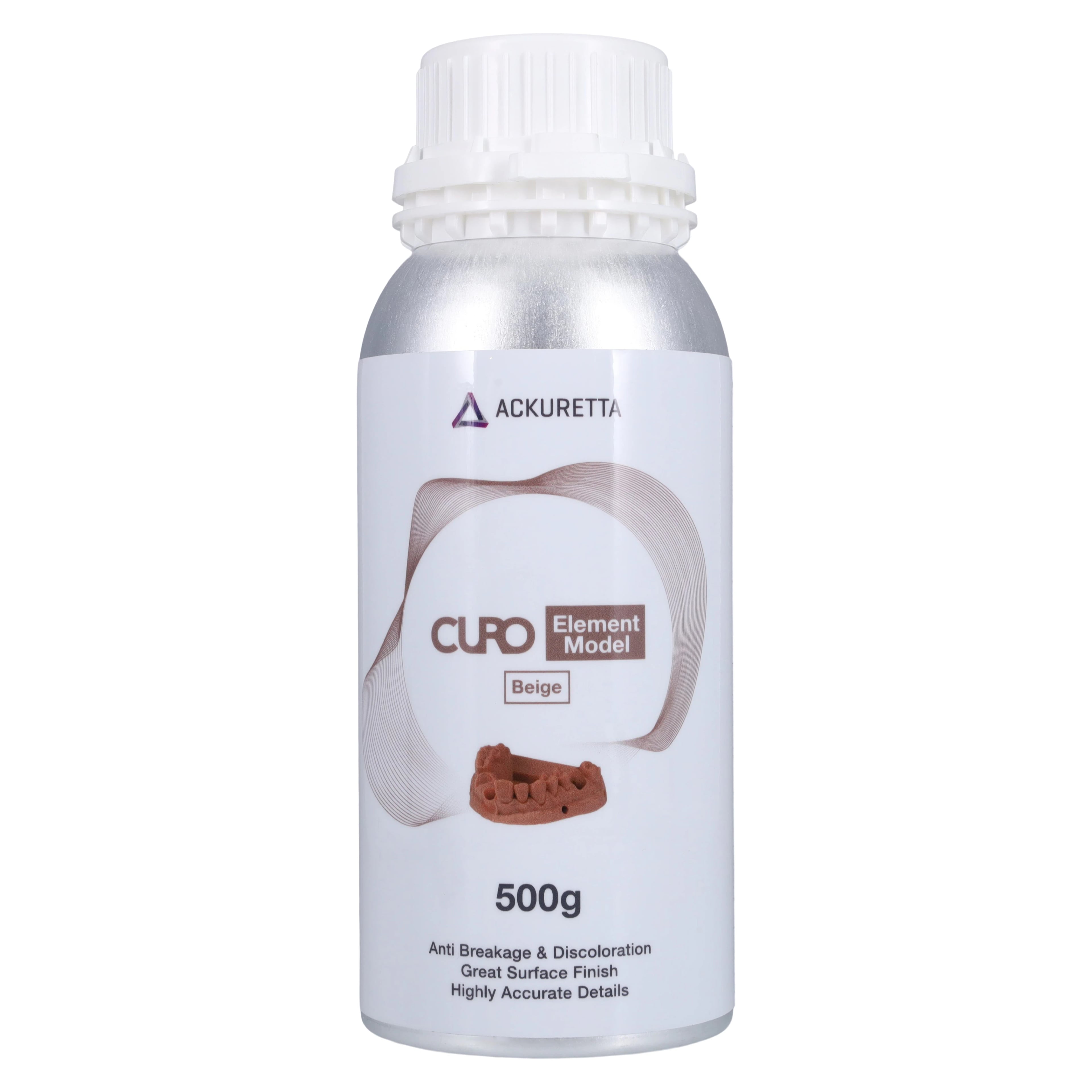 Ackuretta CURO Element Model Beige Printing Resin, 500g Bottle, Each