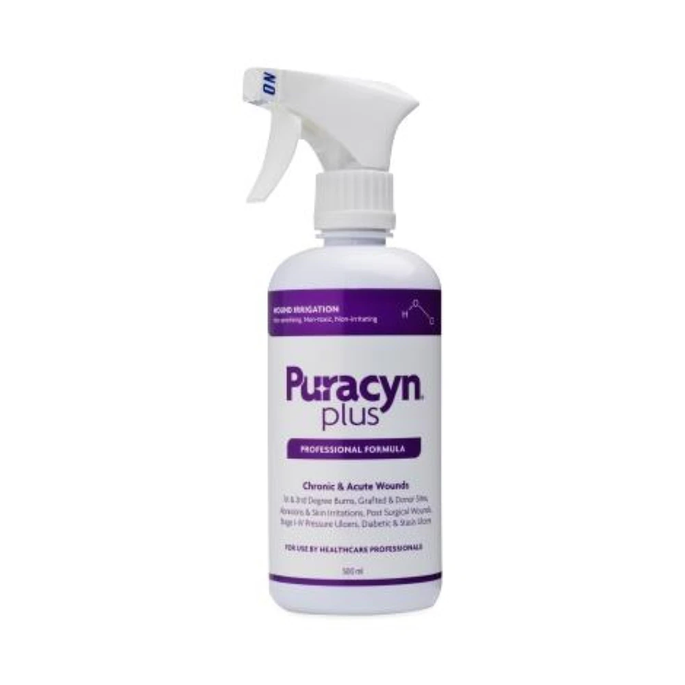 Puracyn Plus Wound Cleanser, Hypochlorous Acid, 500ml (16.9oz) Trigger Bottle