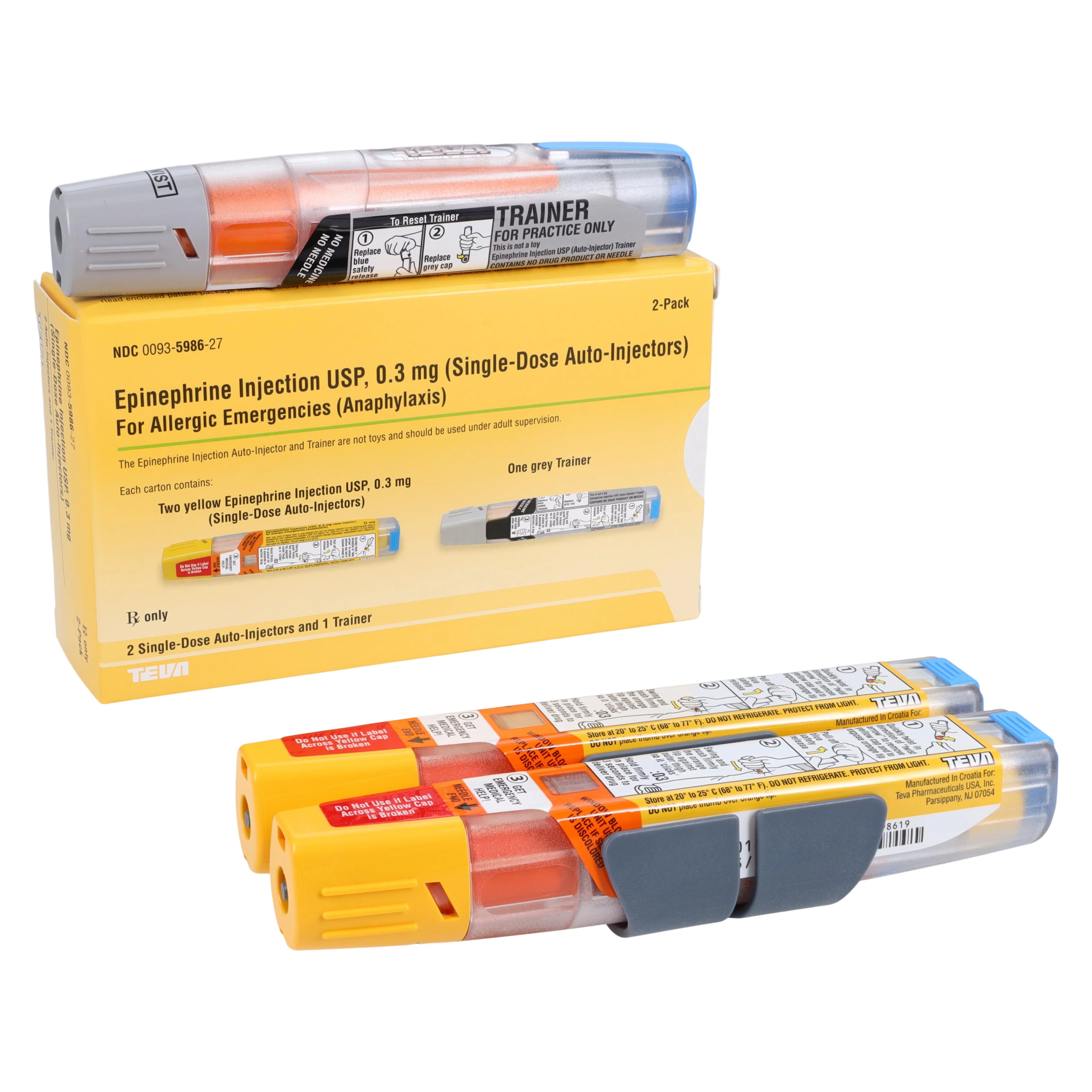 Epinephrine Adult Auto-Injector, 0.3mg, 2/Package, Teva Pharmaceuticals