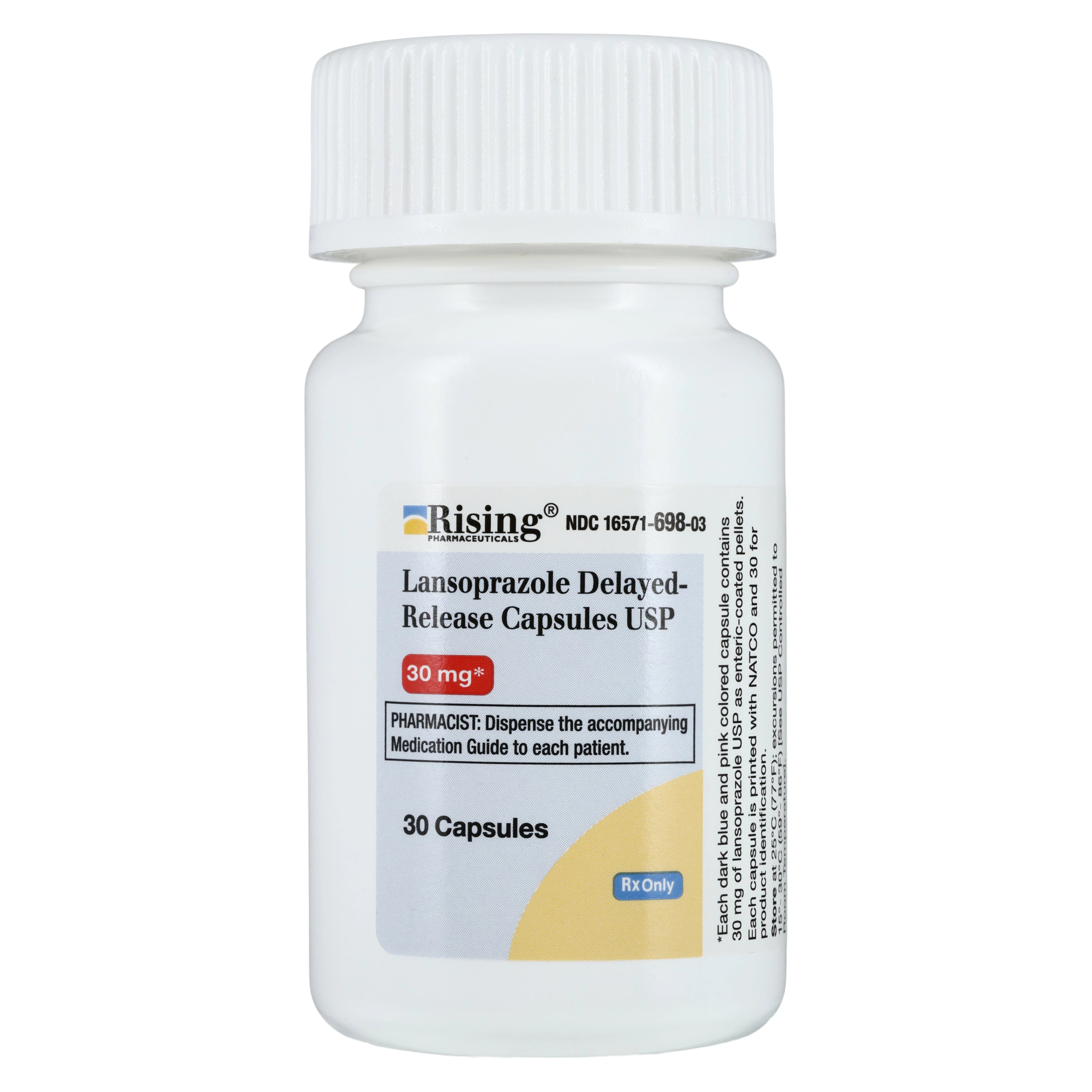 Lansoprazole Delayed-Release Capsules 30 mg, 30 Count Bottle (Rising Pharmaceuticals)