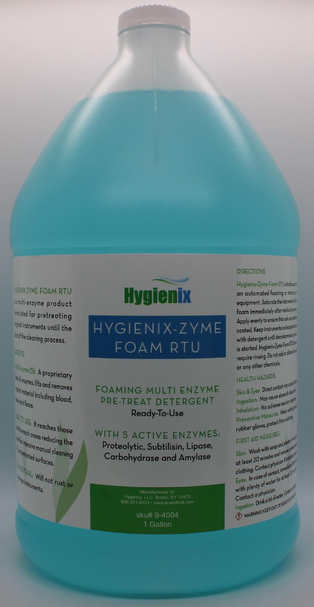 Hygienix-Zyme Foaming Enzymatic Detergent, 1 Gallon, Fruity Fragrance, 4/Case