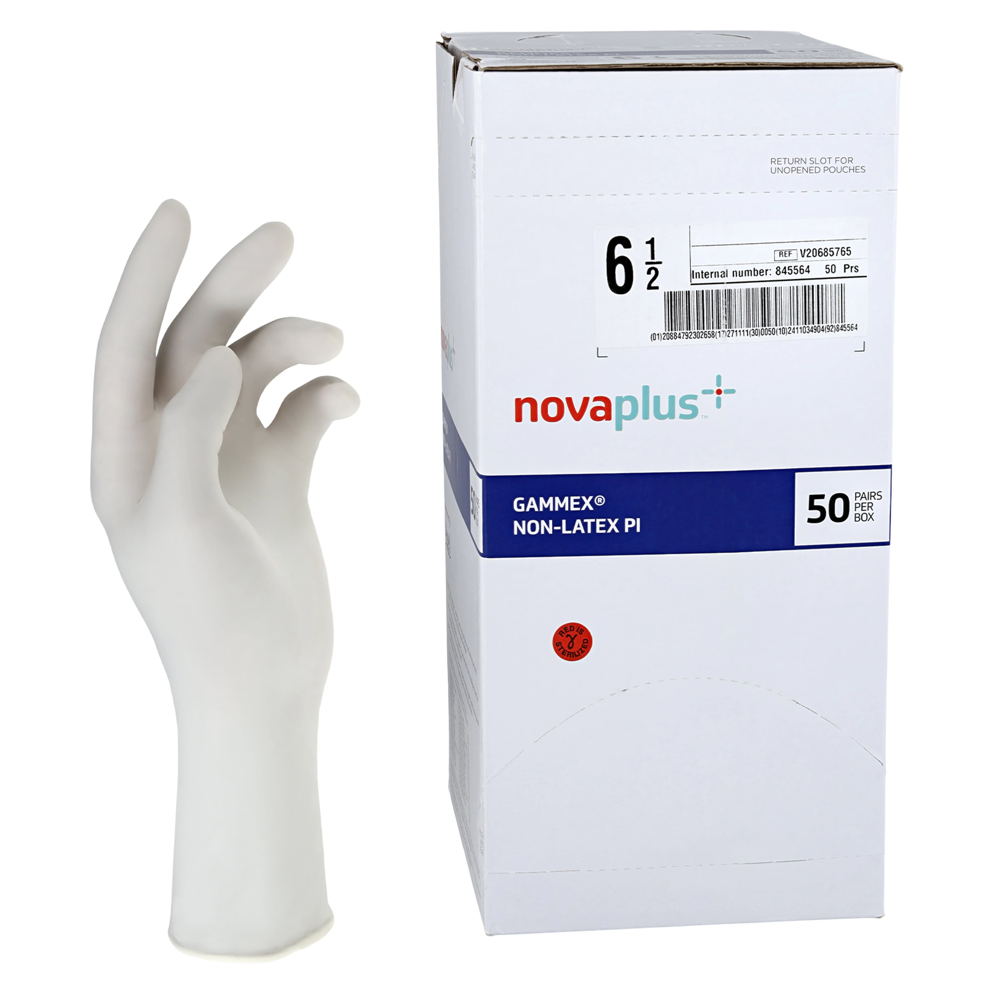 Ansell Gammex Non-Latex Polyisoprene Surgical Gloves, Size 6.5, White, Chemo Tested