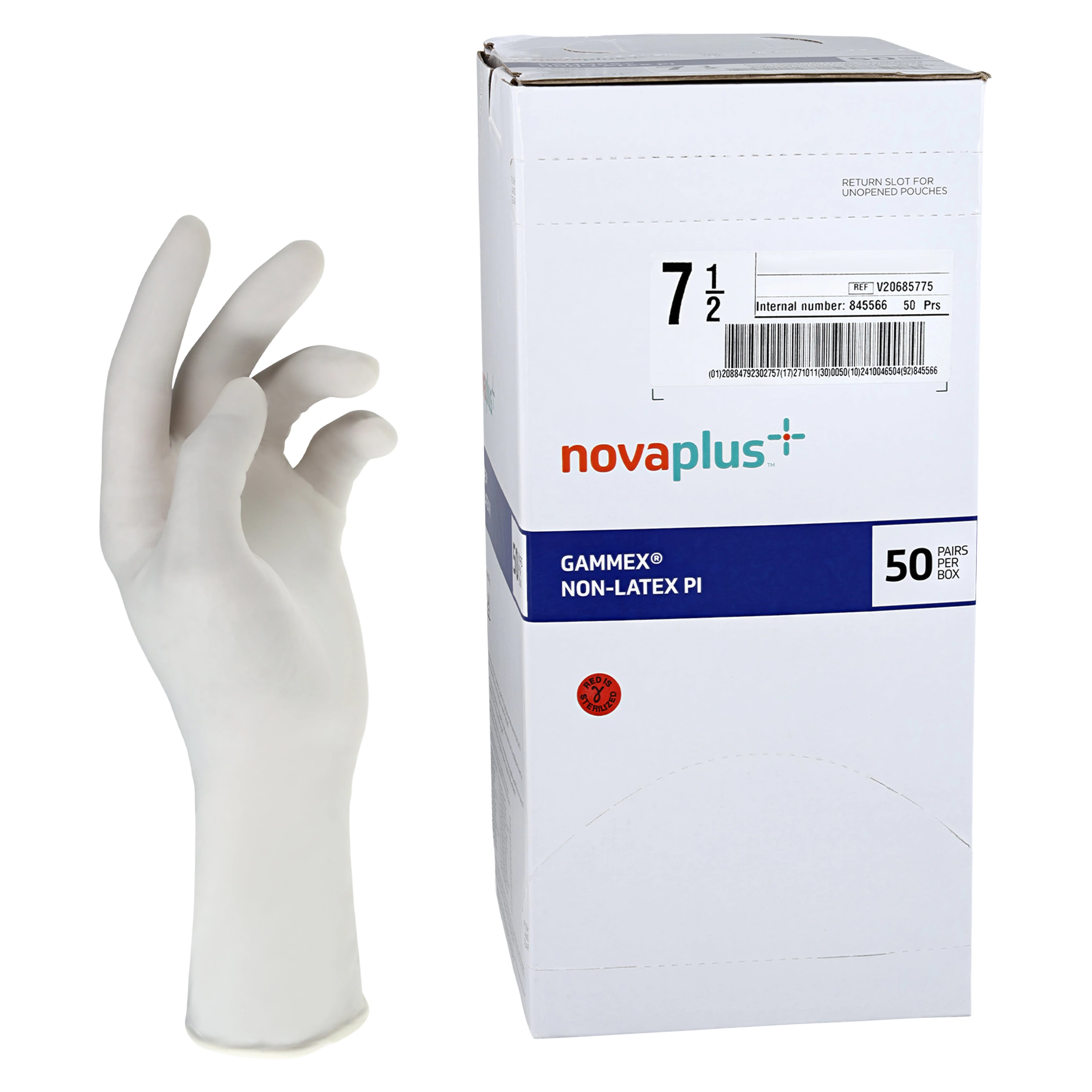 Ansell Gammex Non-Latex Surgical Gloves, Size 7.5, White, Chemo Tested