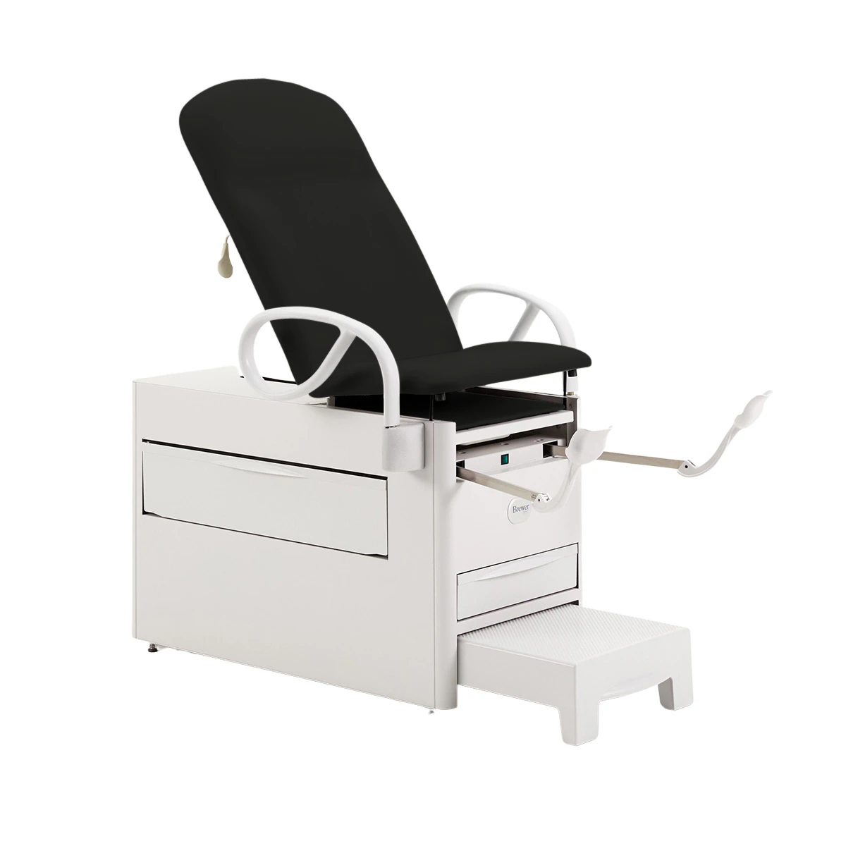 Brewer Versa Power Exam Table with Stirrups and Tilt, Black Satin