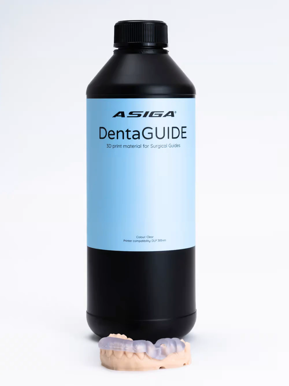 Asiga DentaGUIDE Biocompatible Surgical Guide Resin, Clear, 1 kg Bottle