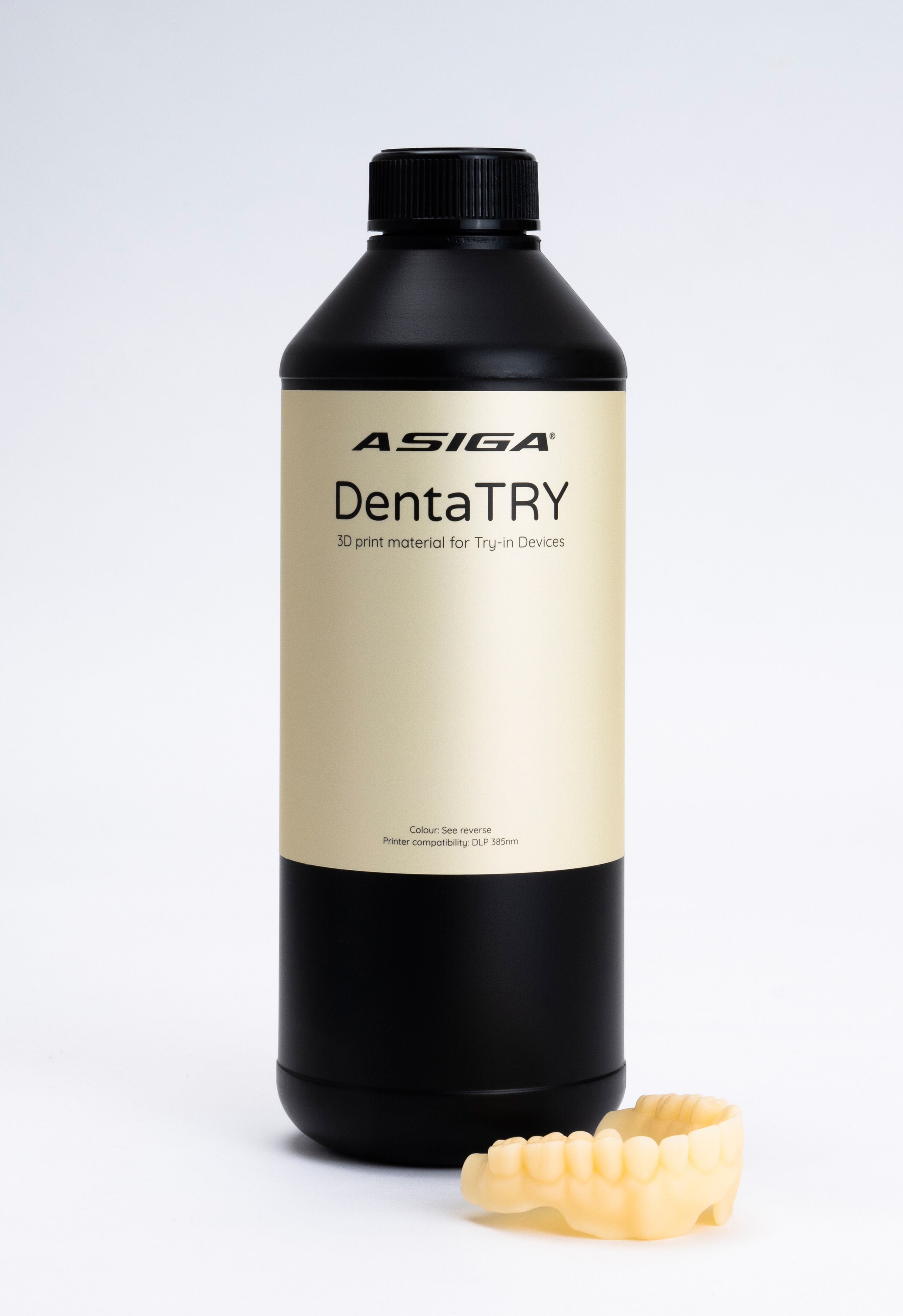 Asiga DentaTRY Try-In Denture 3D Printing Resin, Vita Shade B3, 1 kg Bottle