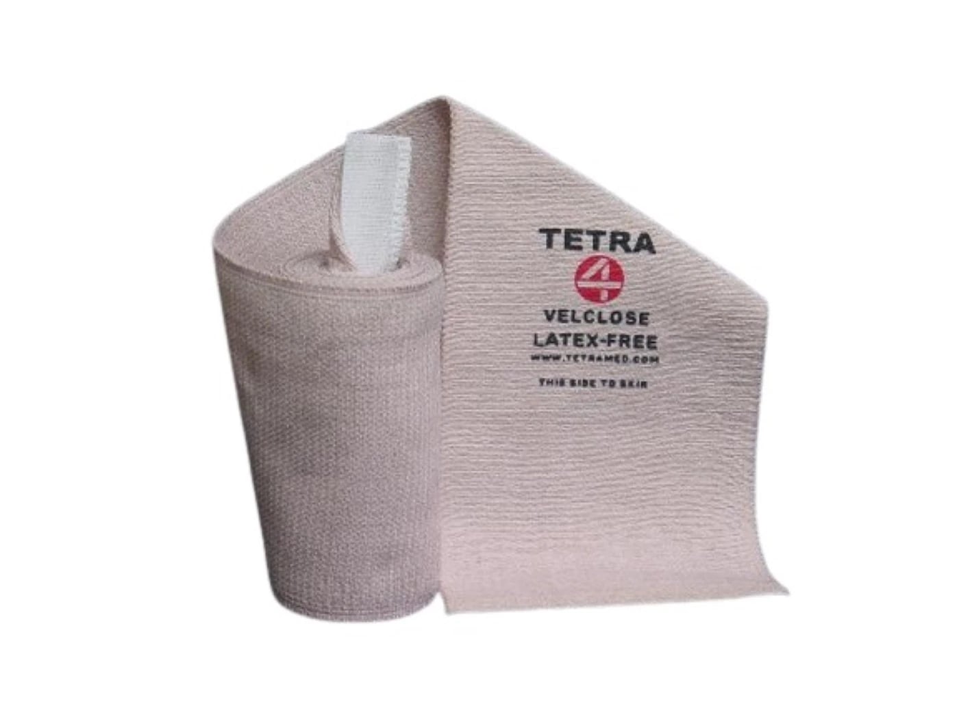 Tetra Medical Velclose Elastic Bandage, Cotton/Polyester, 6" x 5 yd, Natural, Sterile, 10/Box