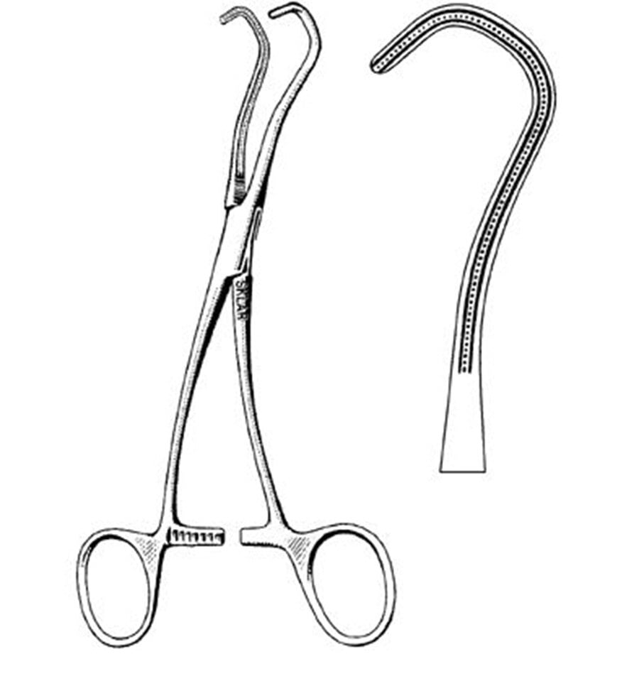 Sklar Instruments DeBakey-Derra Atraumatic Forceps, Double Angled, 6-3/4", Stainless Steel, Non-Sterile, Each