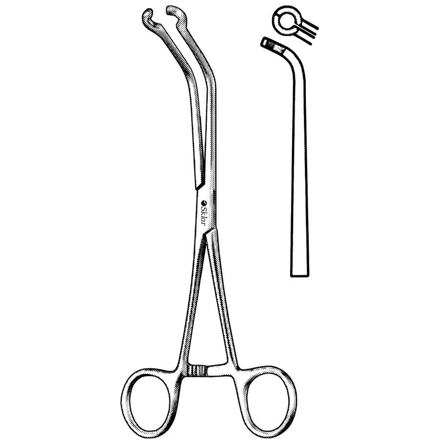 Sklar Javid Hemostatic Forceps, Angled, 4mm Blunt, 7", Stainless Steel, Non-Sterile, Each