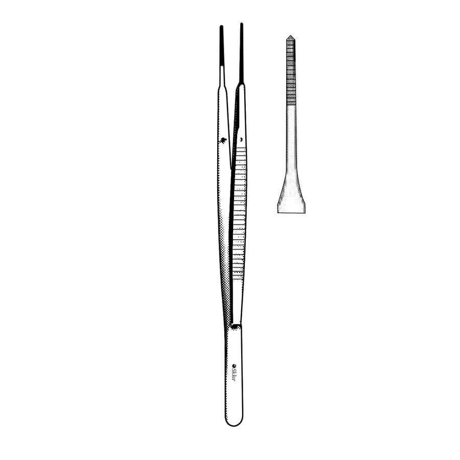 Sklar Instruments Gerald Dressing Forceps, Straight, Serrated, 9", Stainless Steel, Non-Sterile, Each