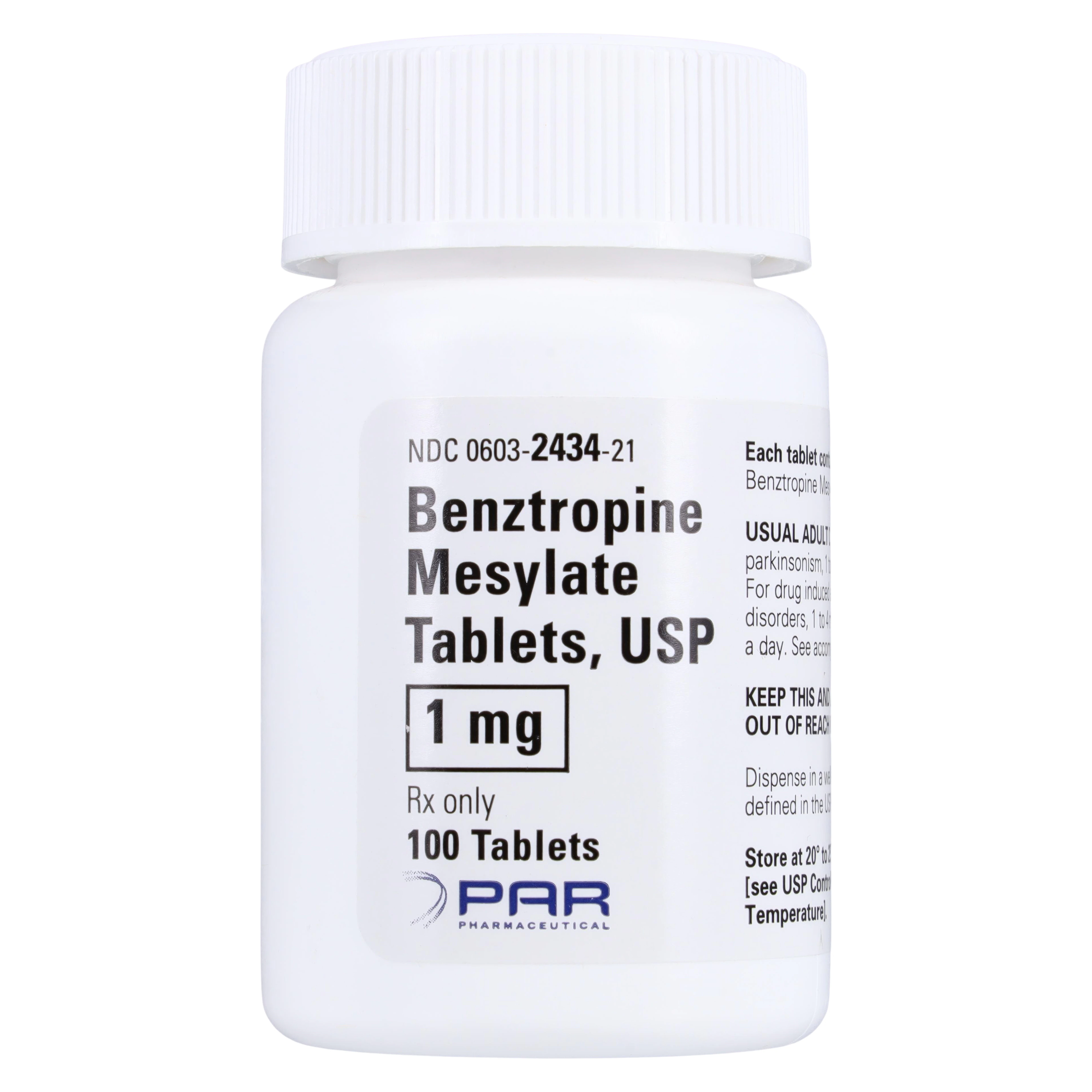 Benztropine Mesylate Tablets, 1 mg, 100 Count Bottle