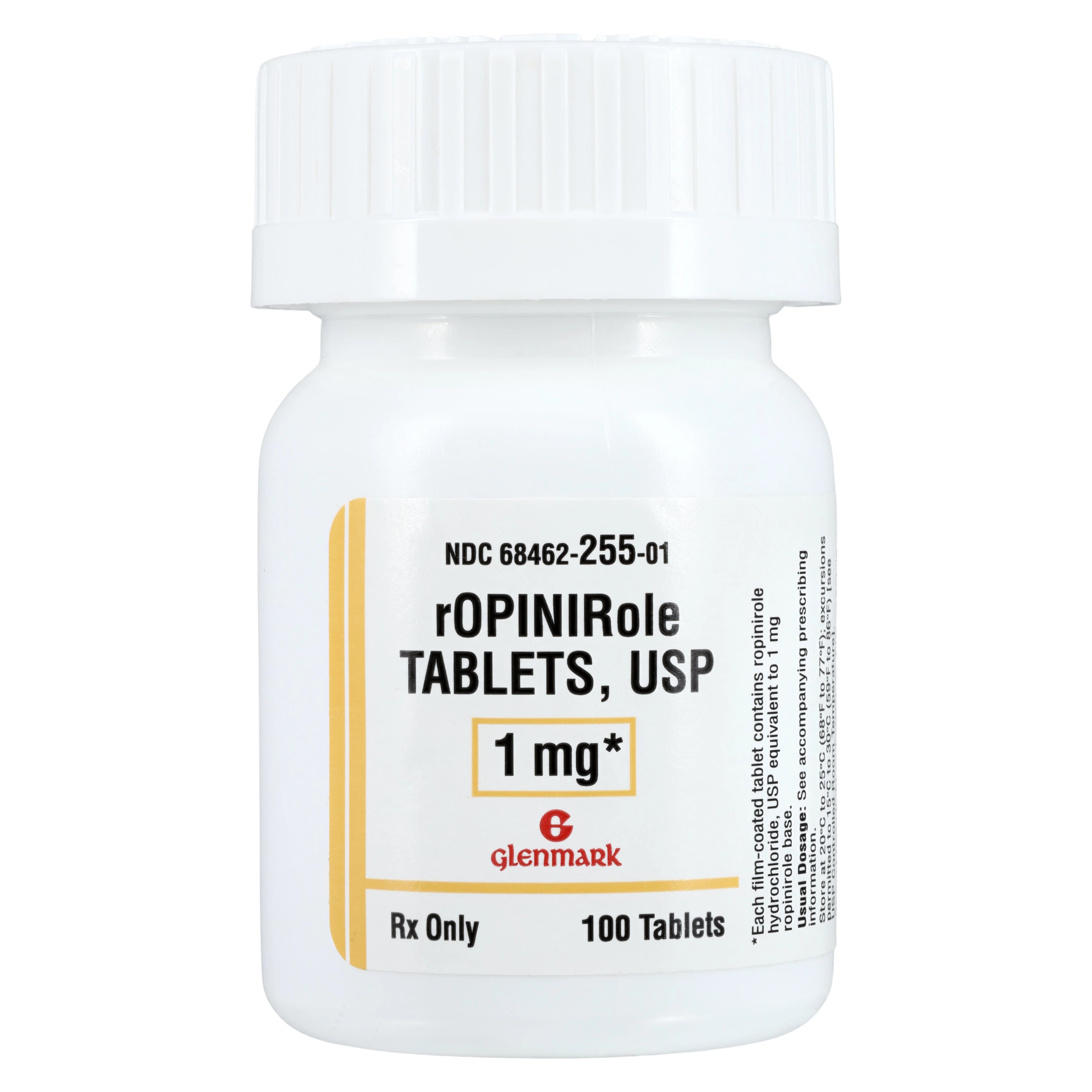 Ropinirole HCl Tablets 1mg, 100 Count Bottle