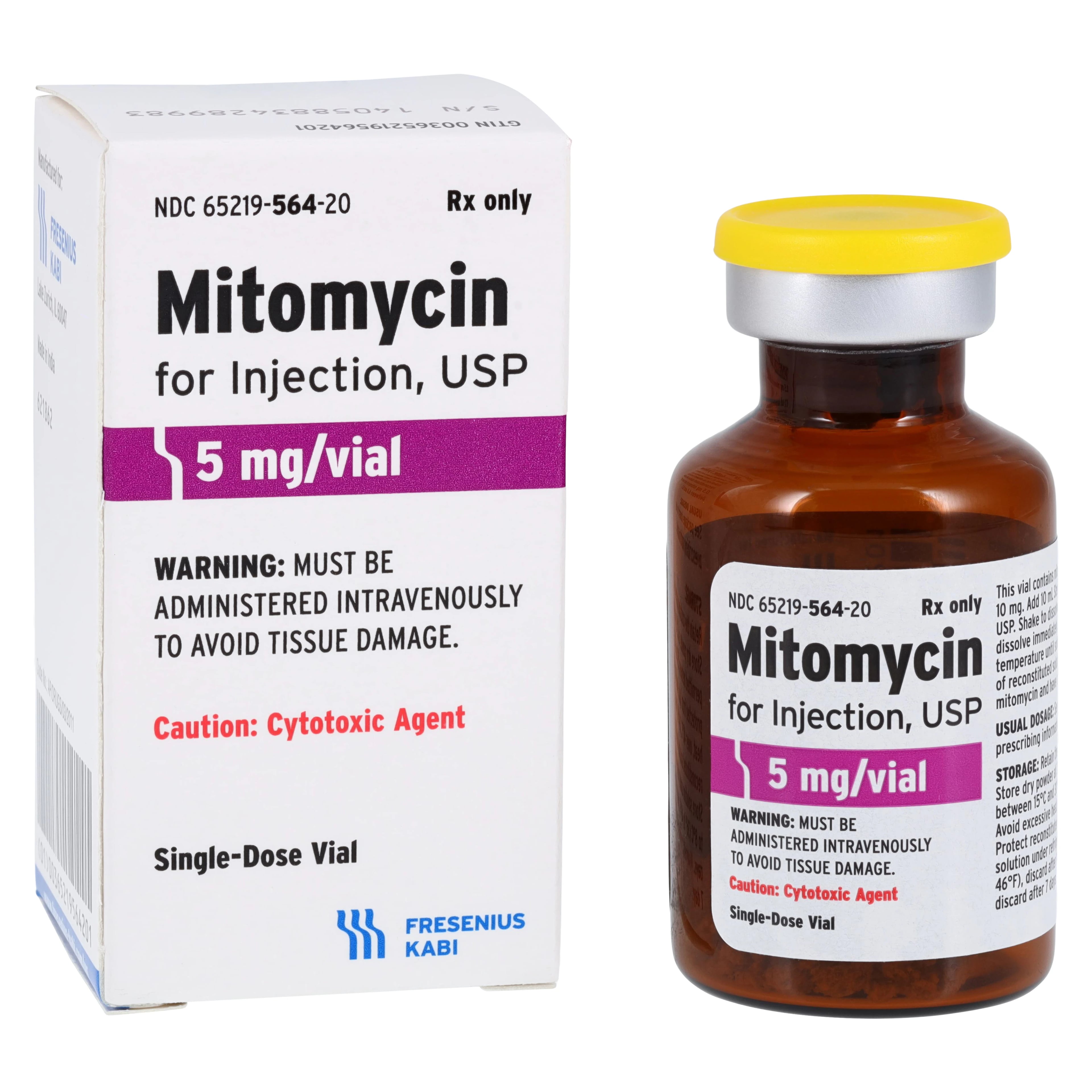 Mitomycin Injection, Lyophilized, 5 mg/vial, Single-Dose Vial, 15 mL, Fresenius Kabi