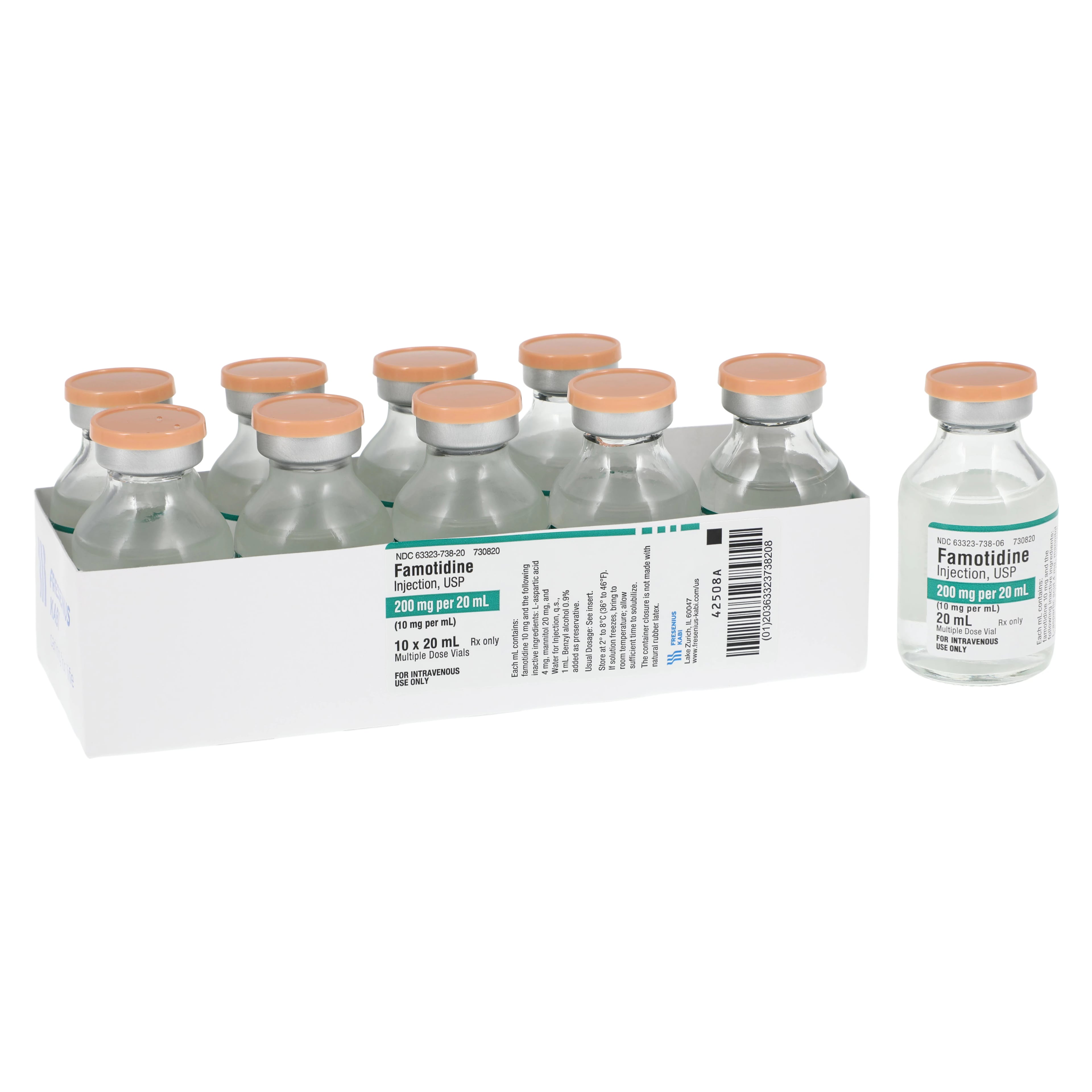 Famotidine Injection 10 mg/mL, 20 mL Multi-Dose Vial, 10/Package (Fresenius Kabi)