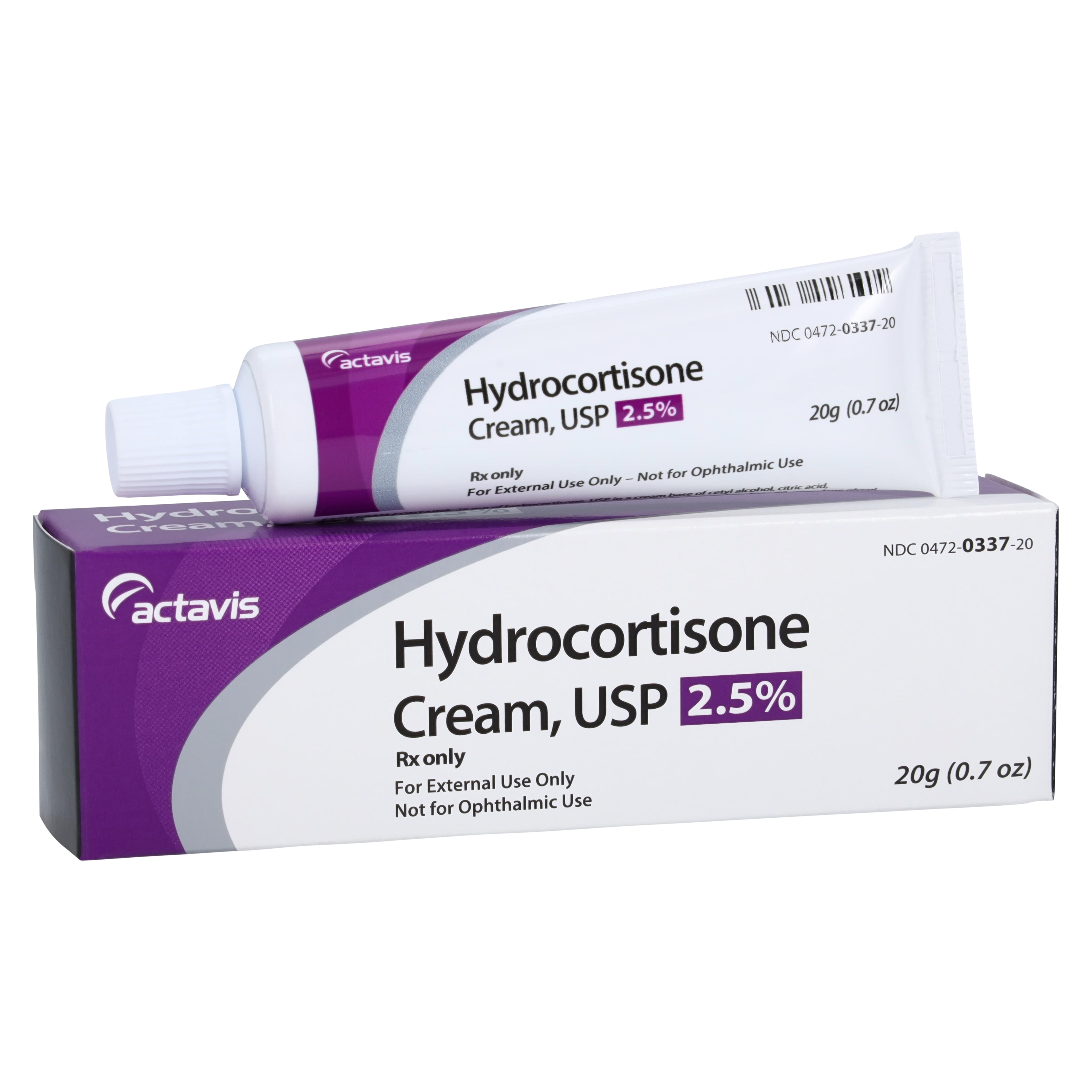 Hydrocortisone 2.5% Topical Cream, Rx, 20 g Tube (Teva Pharmaceuticals)