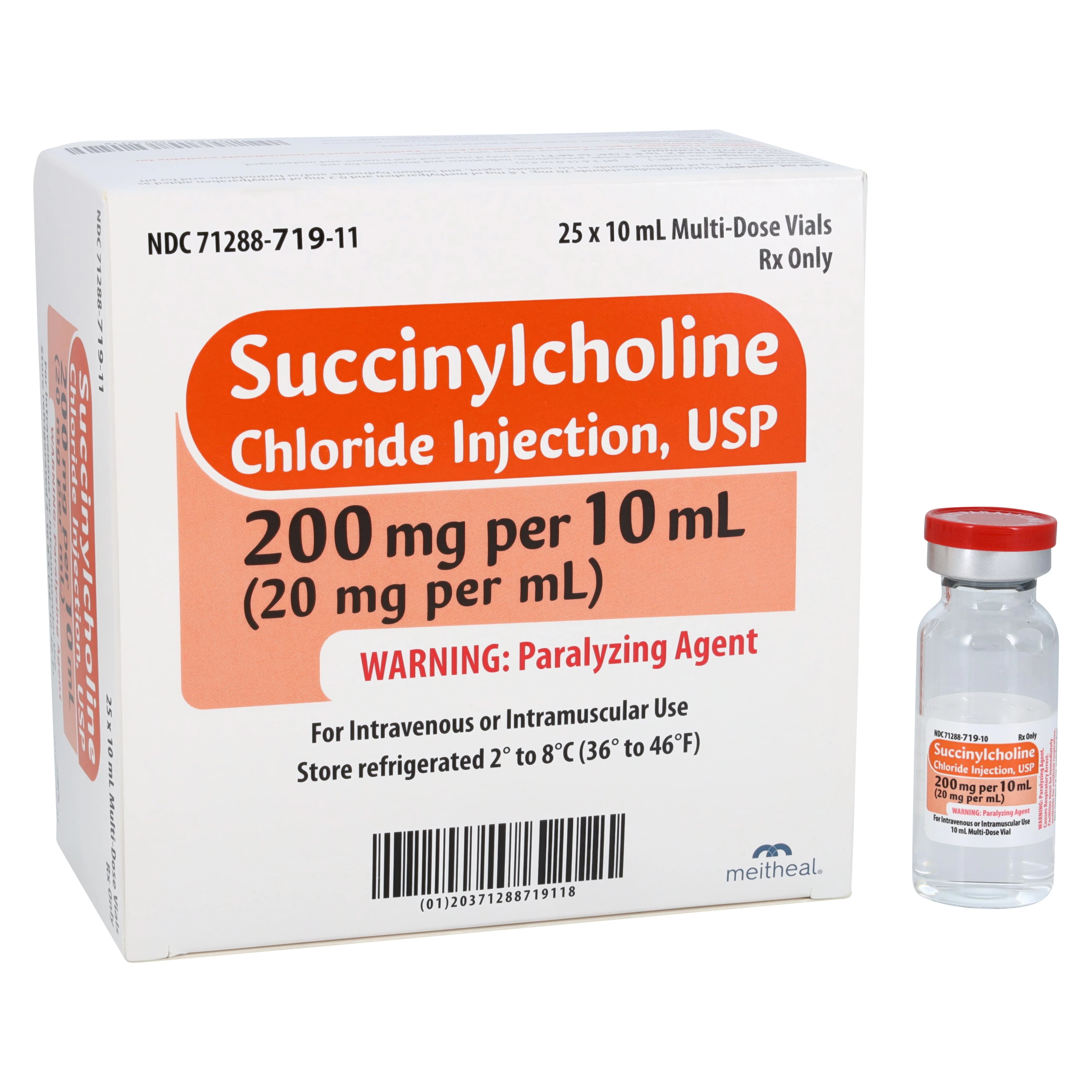 Succinylcholine Chloride Injection 20mg/mL, MDV, 10mL, 25/Package