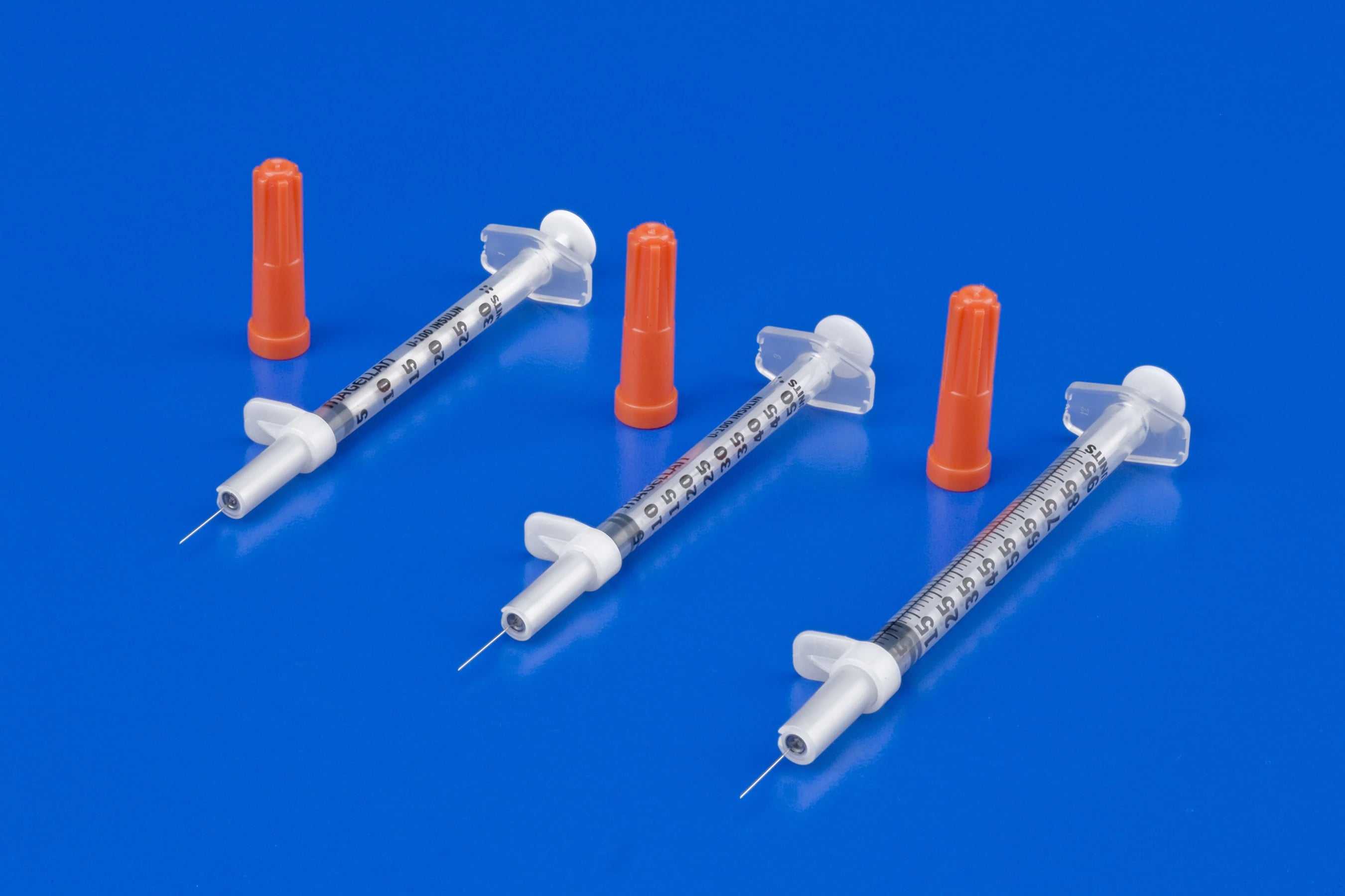 Magellan Insulin Syringe with Safety Shield, 29G x 1/2", 0.3 mL, Sterile, Single Use, 500/Case
