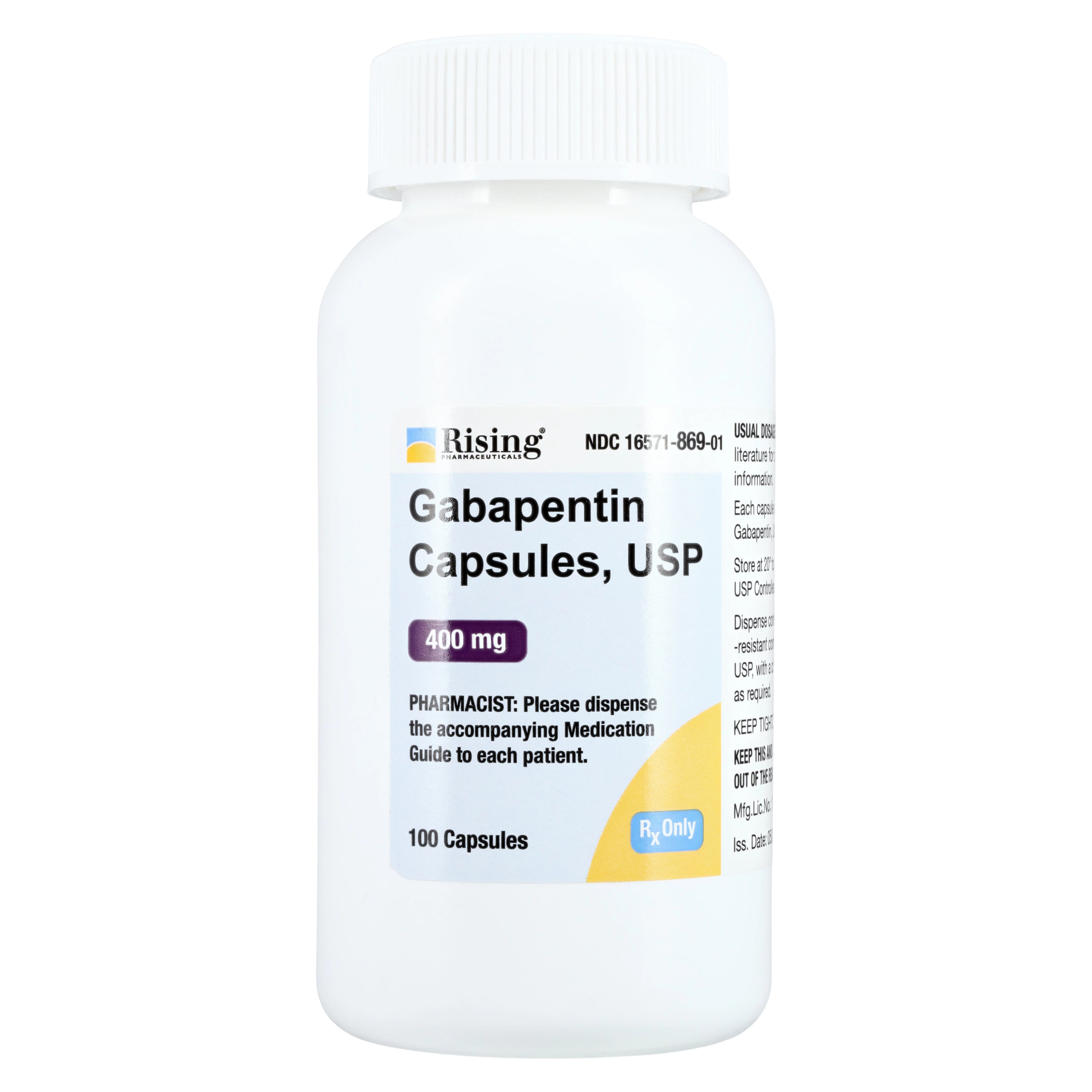 Gabapentin Capsules, 400mg, 100/Bottle