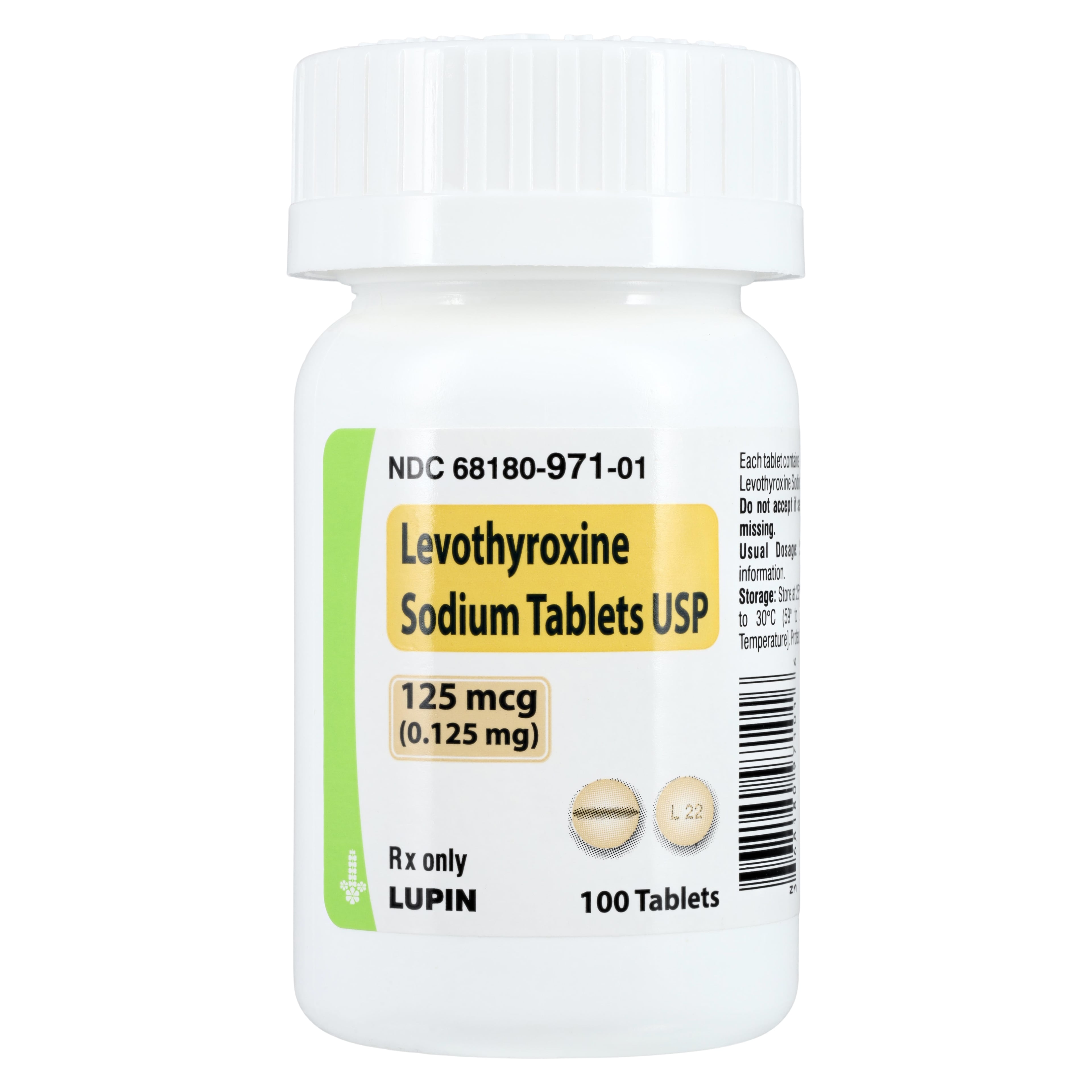 Levothyroxine Sodium Tablets, 0.125mg, 100/Bottle