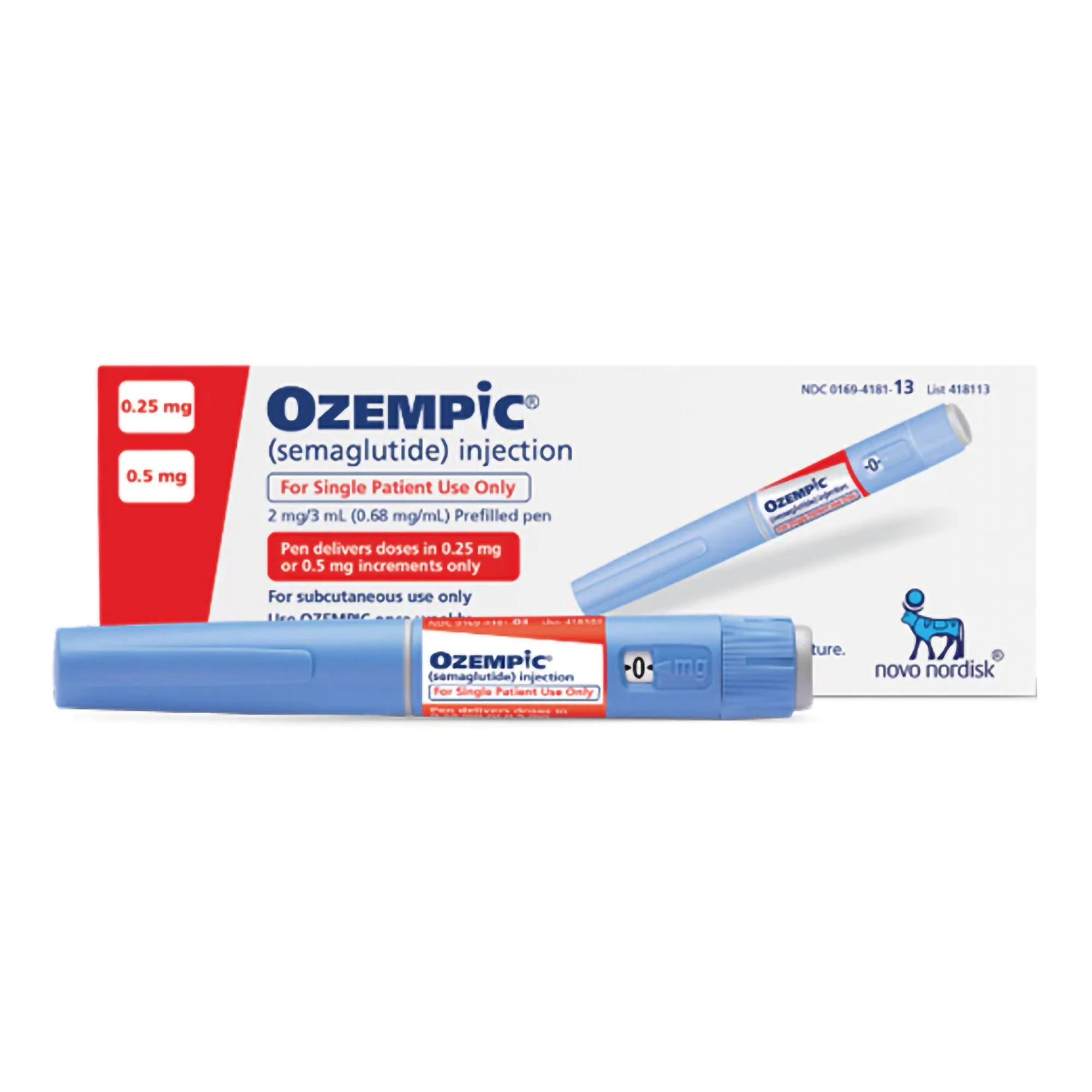 Ozempic (Semaglutide) Injection 2 mg Prefilled Pen, 3 mL, Each