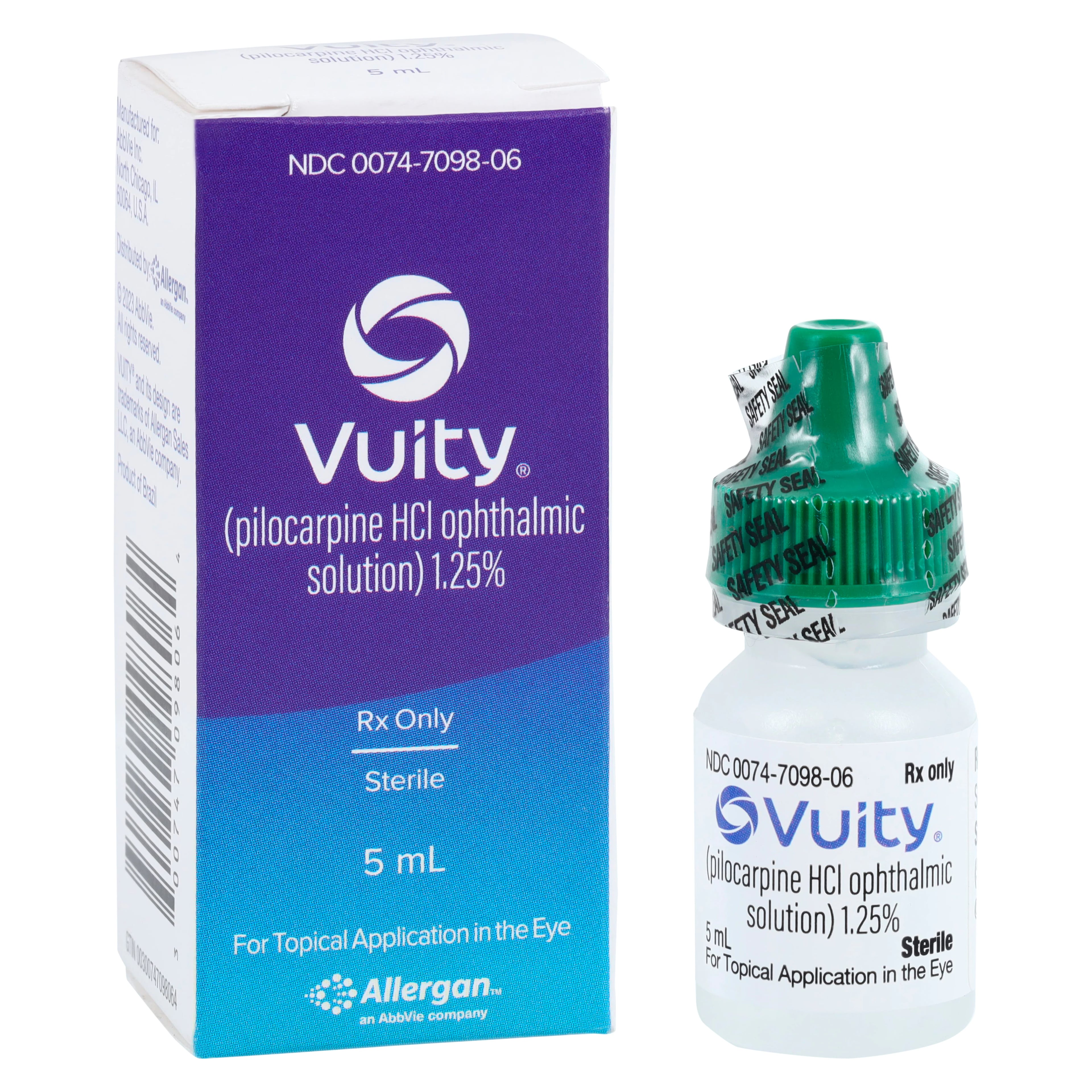 Vuity (Pilocarpine HCl) Ophthalmic Solution 1.25%, 5 mL Bottle