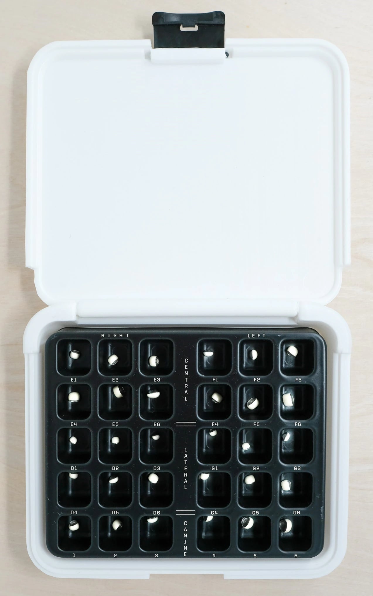 Acero ES Esthetic Anterior Pediatric Crown Kit, 30 Crowns, Assorted Sizes, with Storage Tray