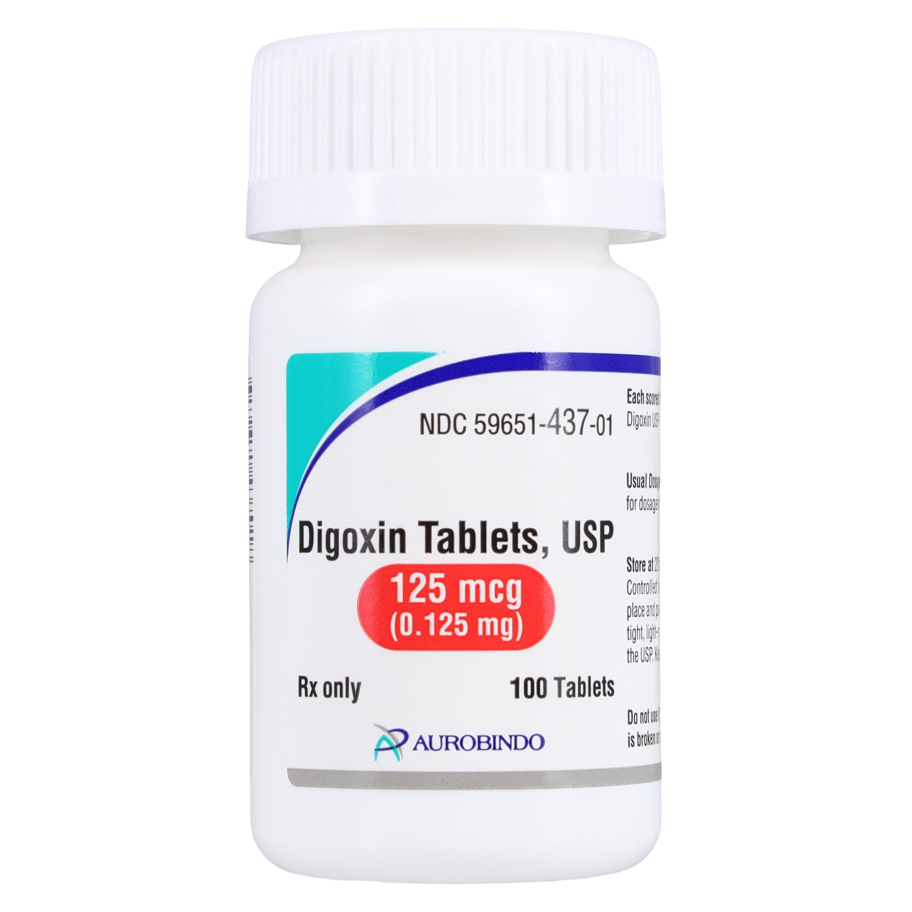 Digoxin Tablets 0.125 mg, 100 Tablets per Bottle